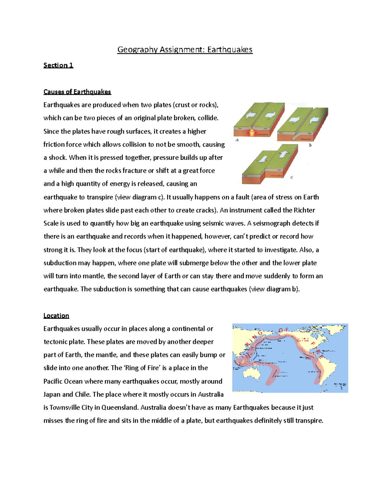 earthquake assignment pdf