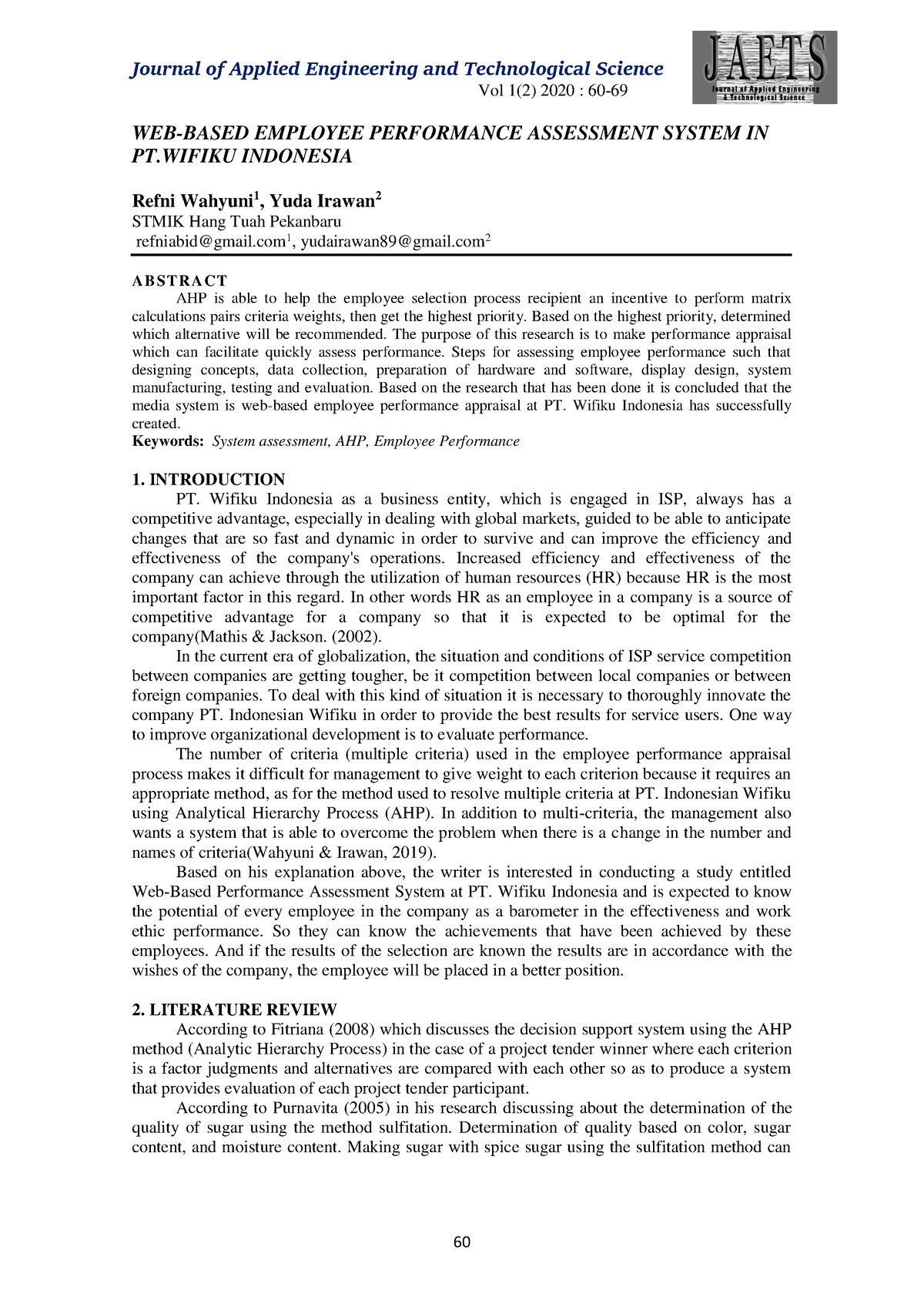 62-Article Text-362-2-10-202003 15 - Journal Of Applied Engineering And ...