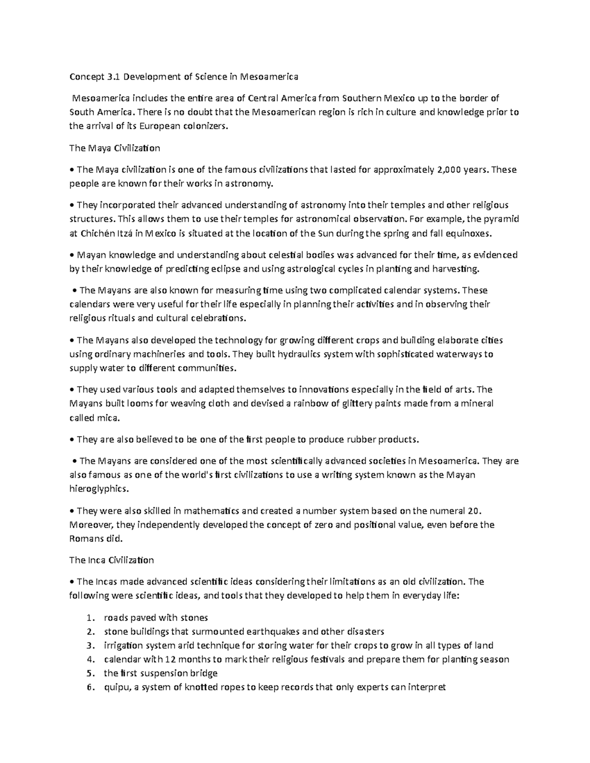 Cradles of early science Concept 3 Development of Science in