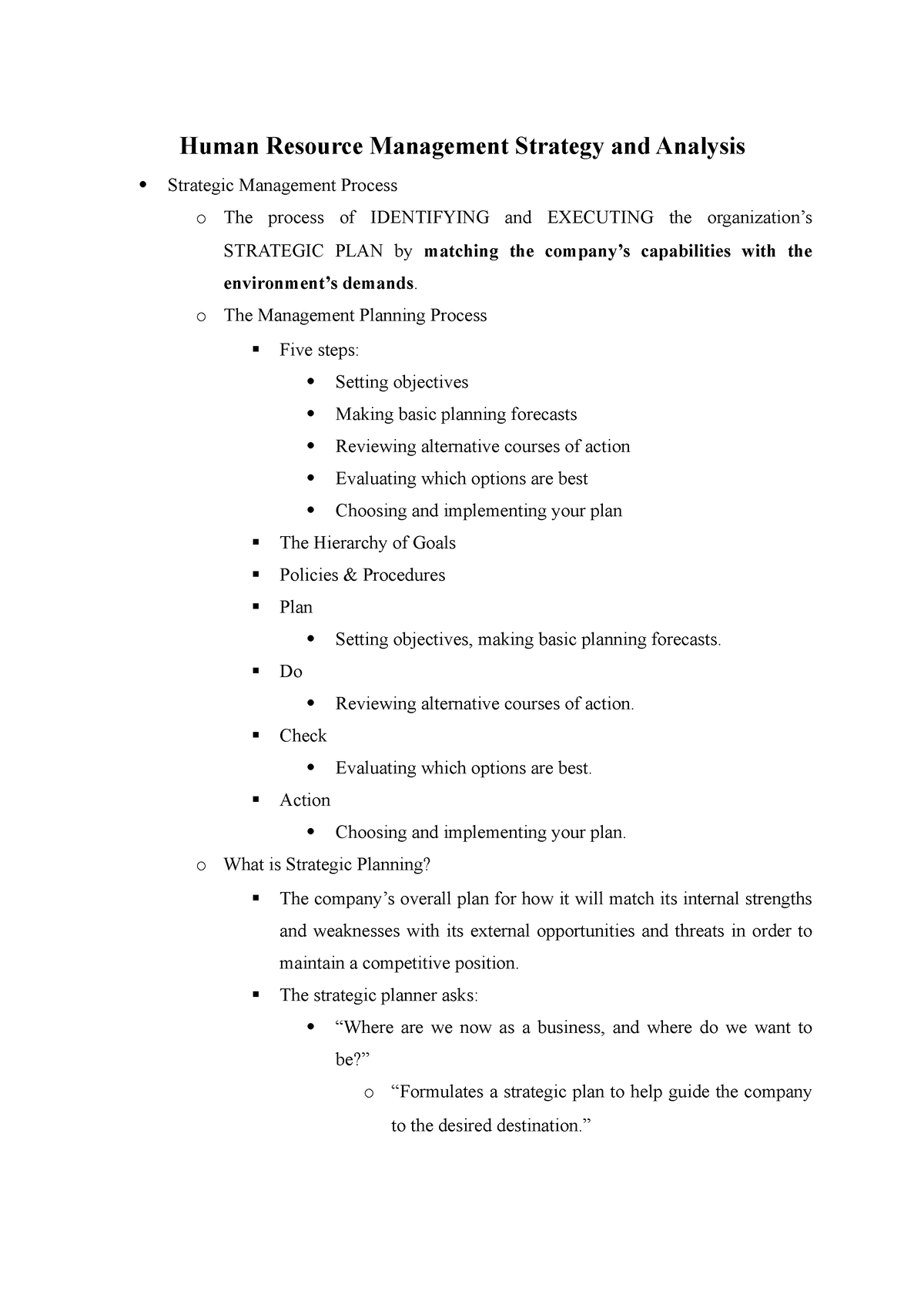 mindtap human resources management strategy and planning assignment