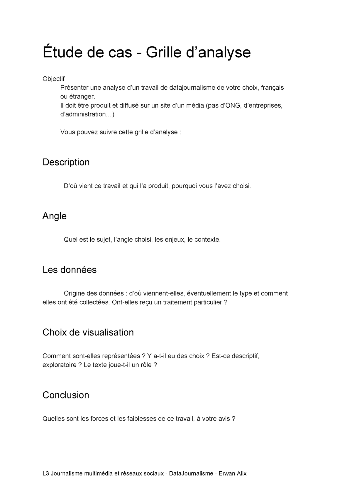 Grille D'analyse - Mineure Datajournalisme - Étude De Cas - Grille D ...