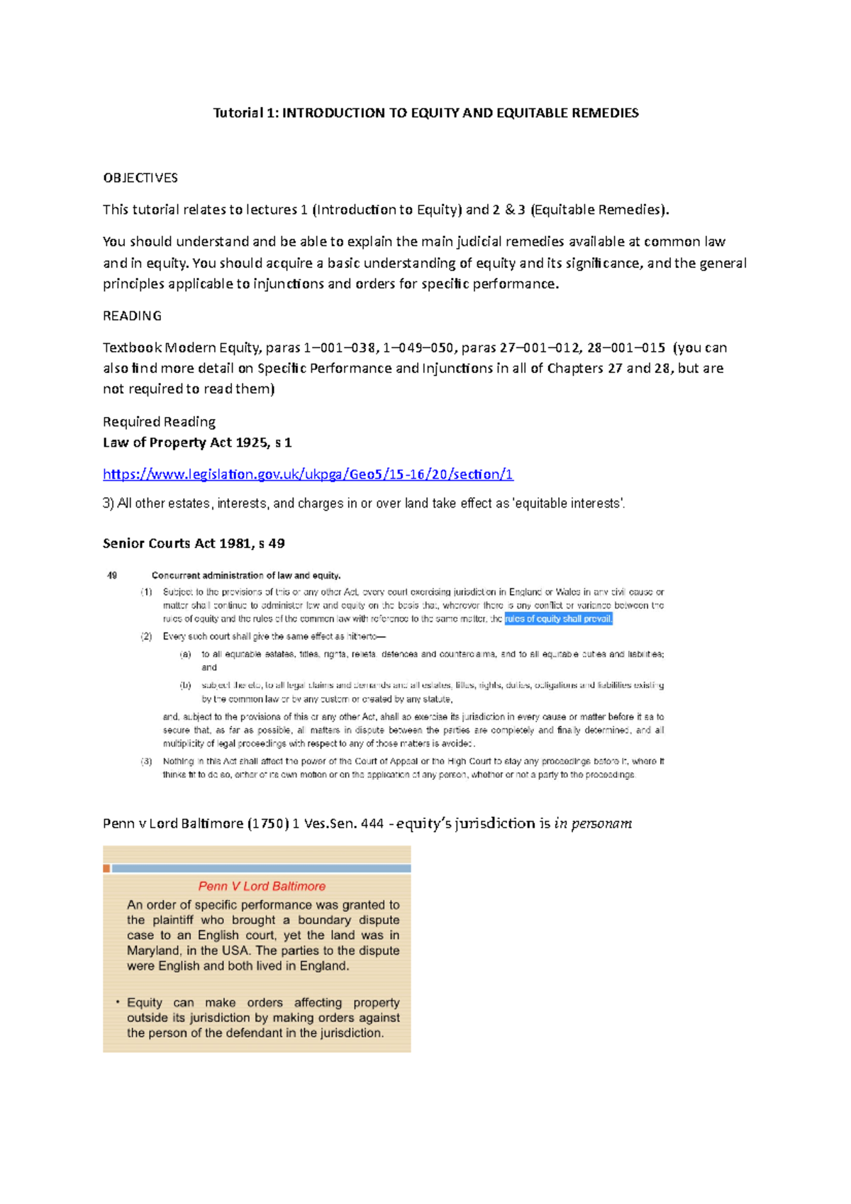 Trusts Tutorial 1.04 - Tutorial 1: INTRODUCTION TO EQUITY AND EQUITABLE ...