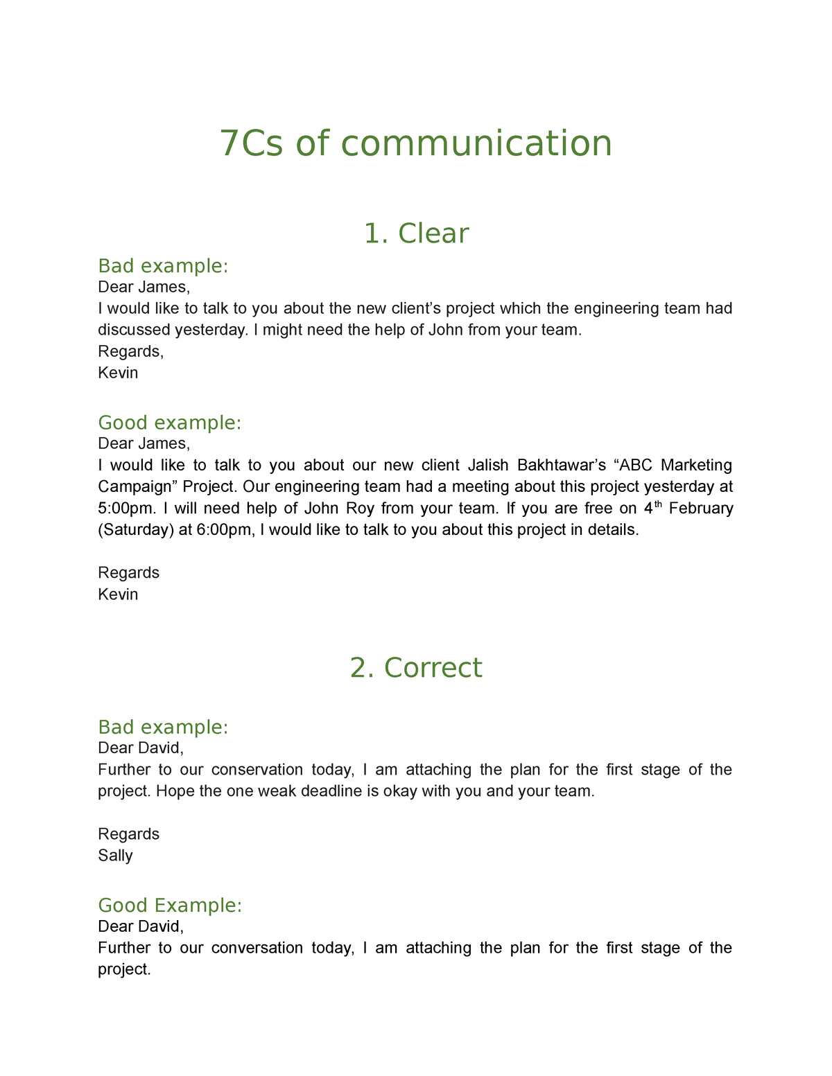 7cs-of-communication-clear-bad-example-dear-james-i-would-like-to