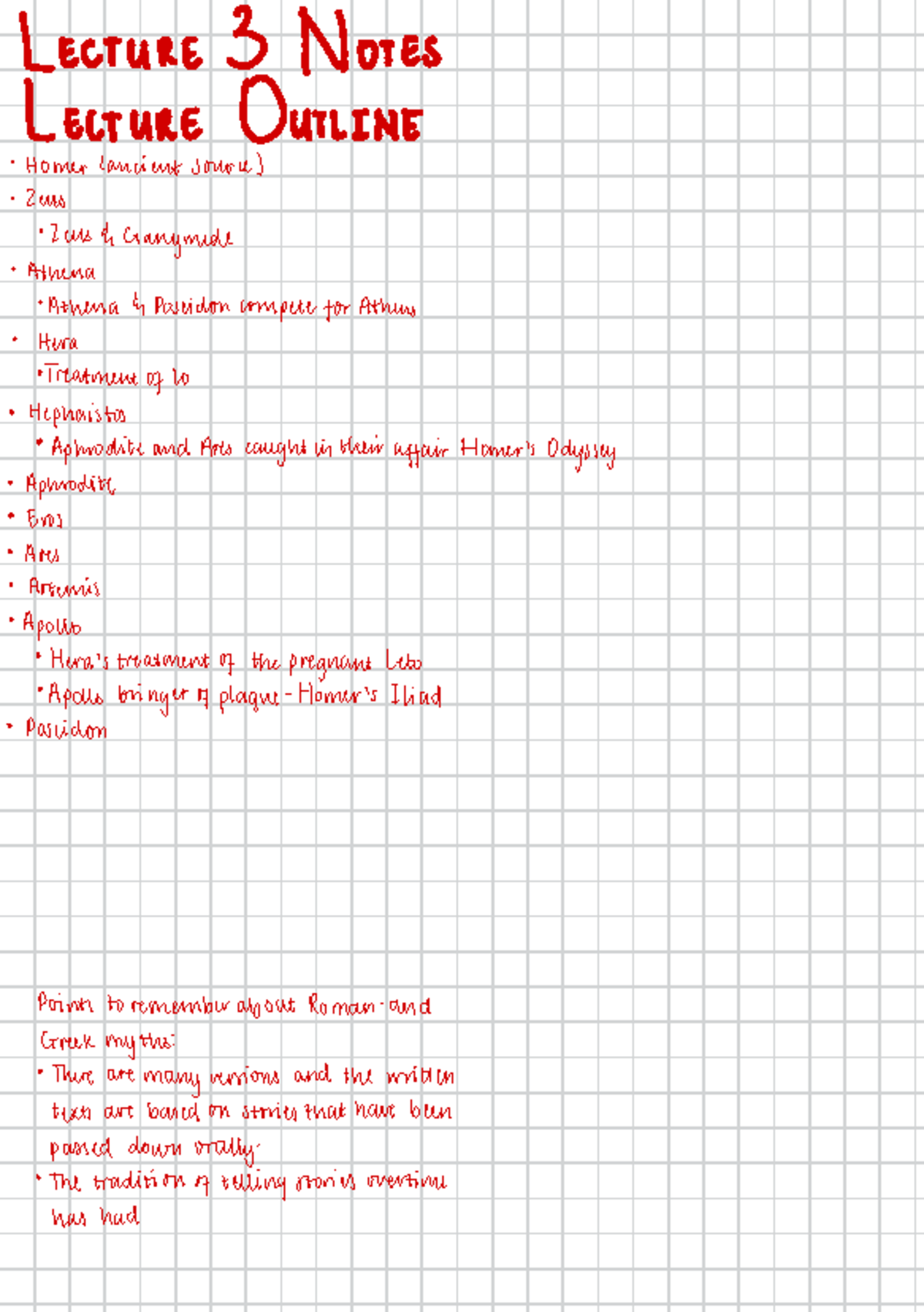 Lecture 3 Notes - LECTURE 3 NOTEs LECTUREOUTLINE · Homer lancient ...