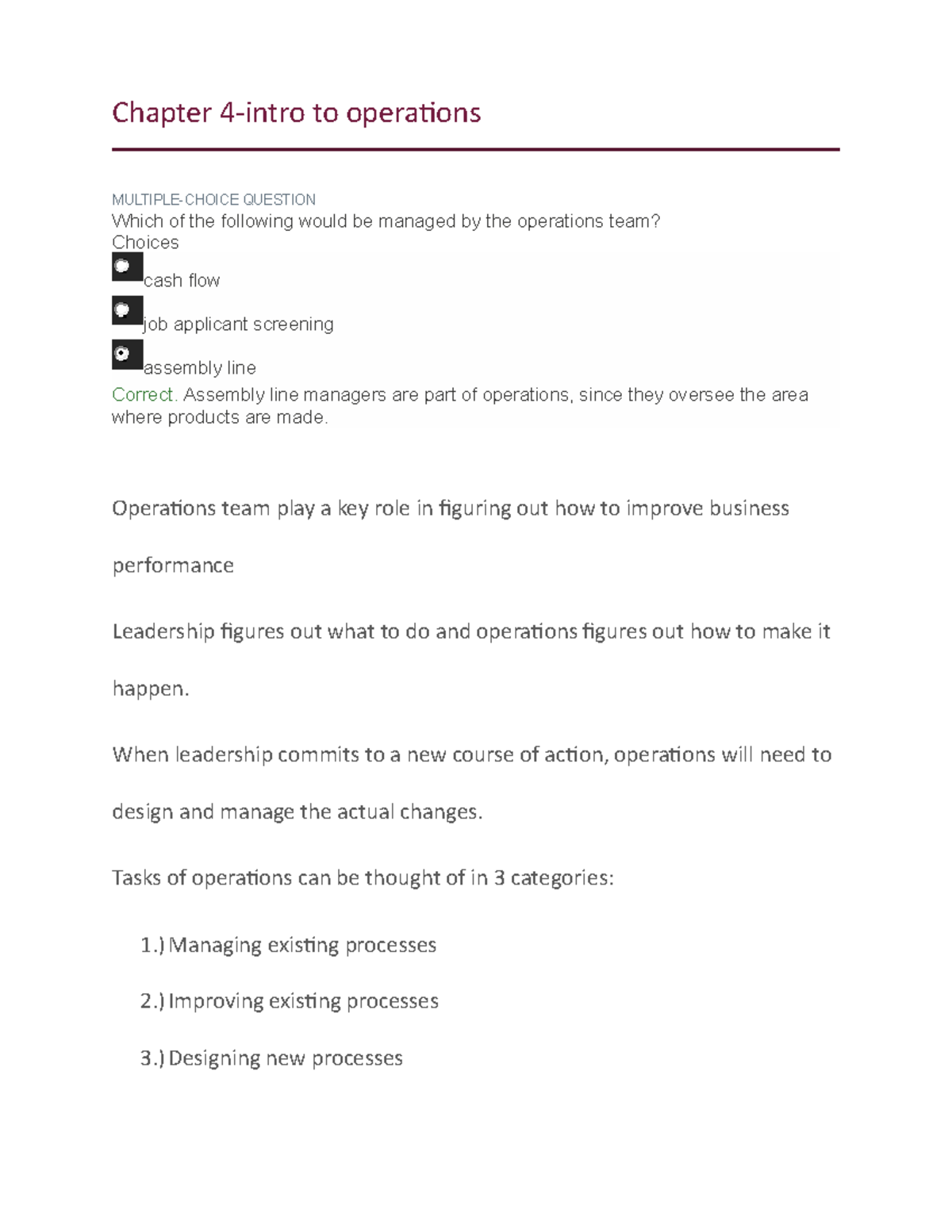 Ch 4 - Notes From Chapter 4 Of Book - Chapter 4-intro To Operations ...