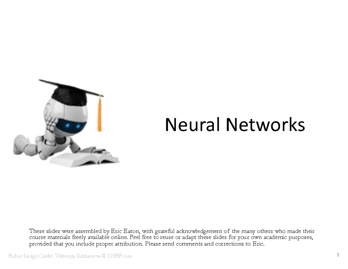 11 Neural Nets - Machine learning - Neural Networks Robot Image Credit ...