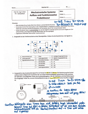 Mechatronik übung - Prof. Dr.-Ing. R. Dürr FH – Schweinfurt ...