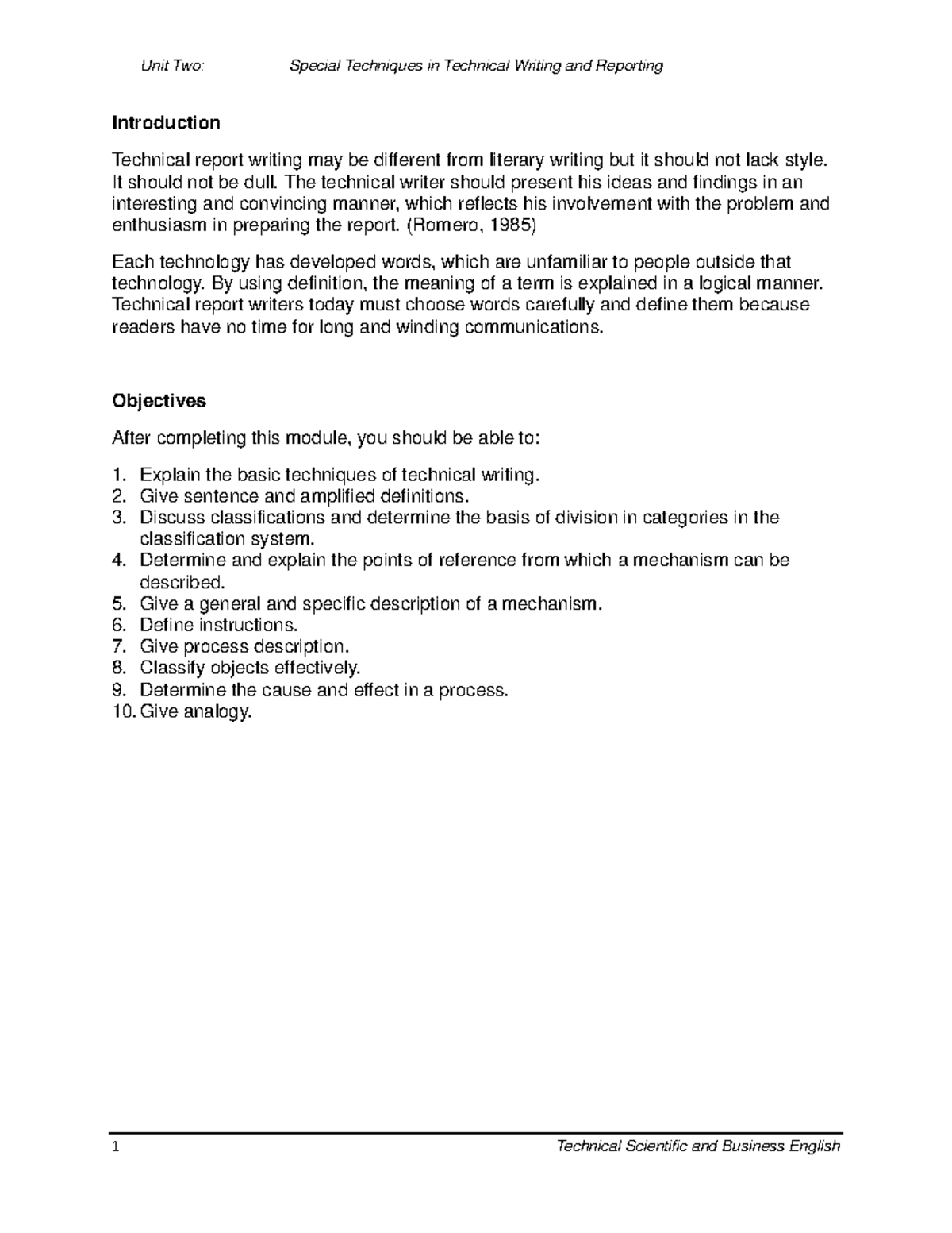 Special Techniques - Lecture Notes - Introduction Technical report ...