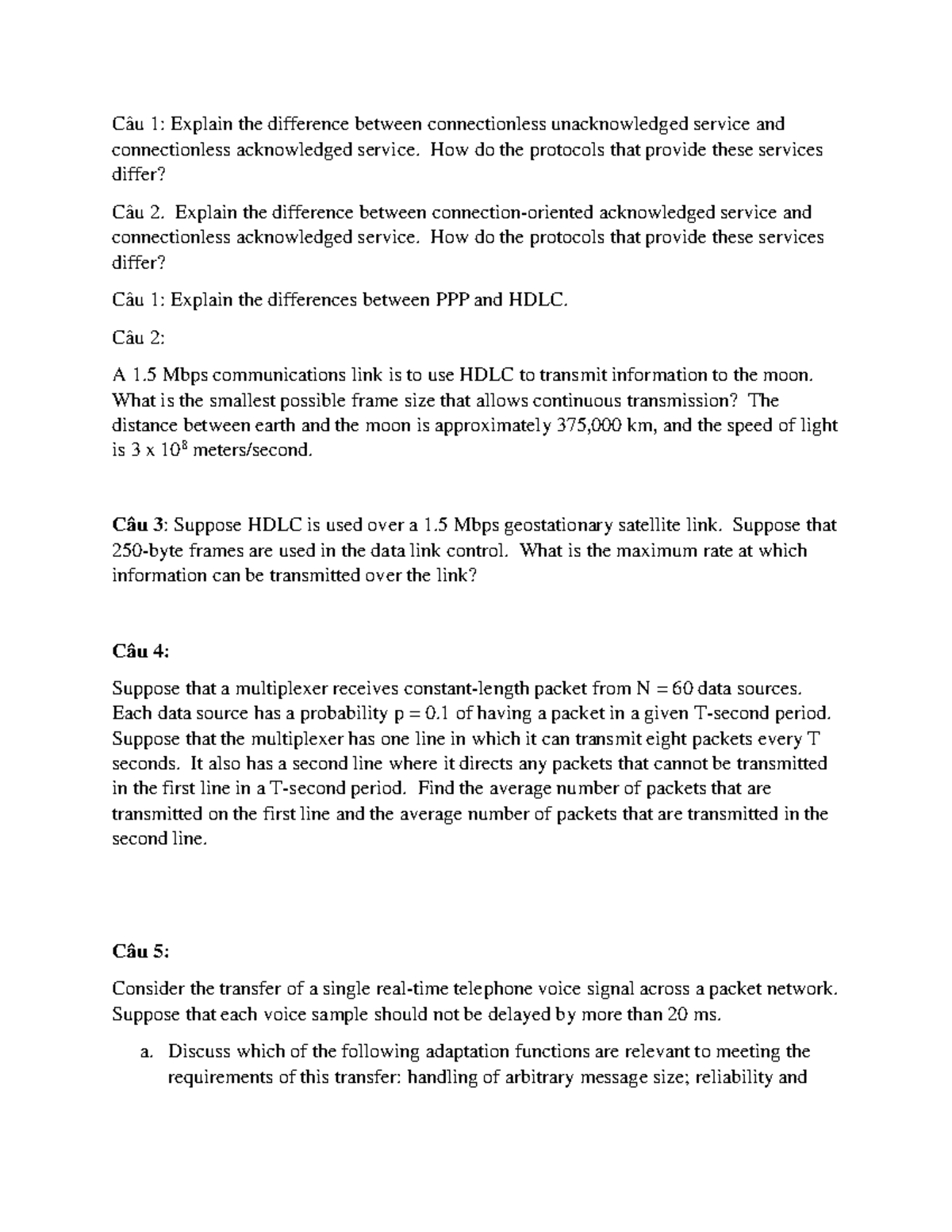 On Tap NWC203c Sum22 - Câu 1: Explain The Difference Between ...