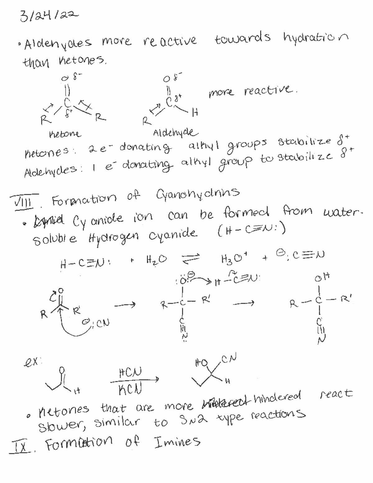 Orgo II notes- Formation of Acetals. - CHEM 239 - Studocu