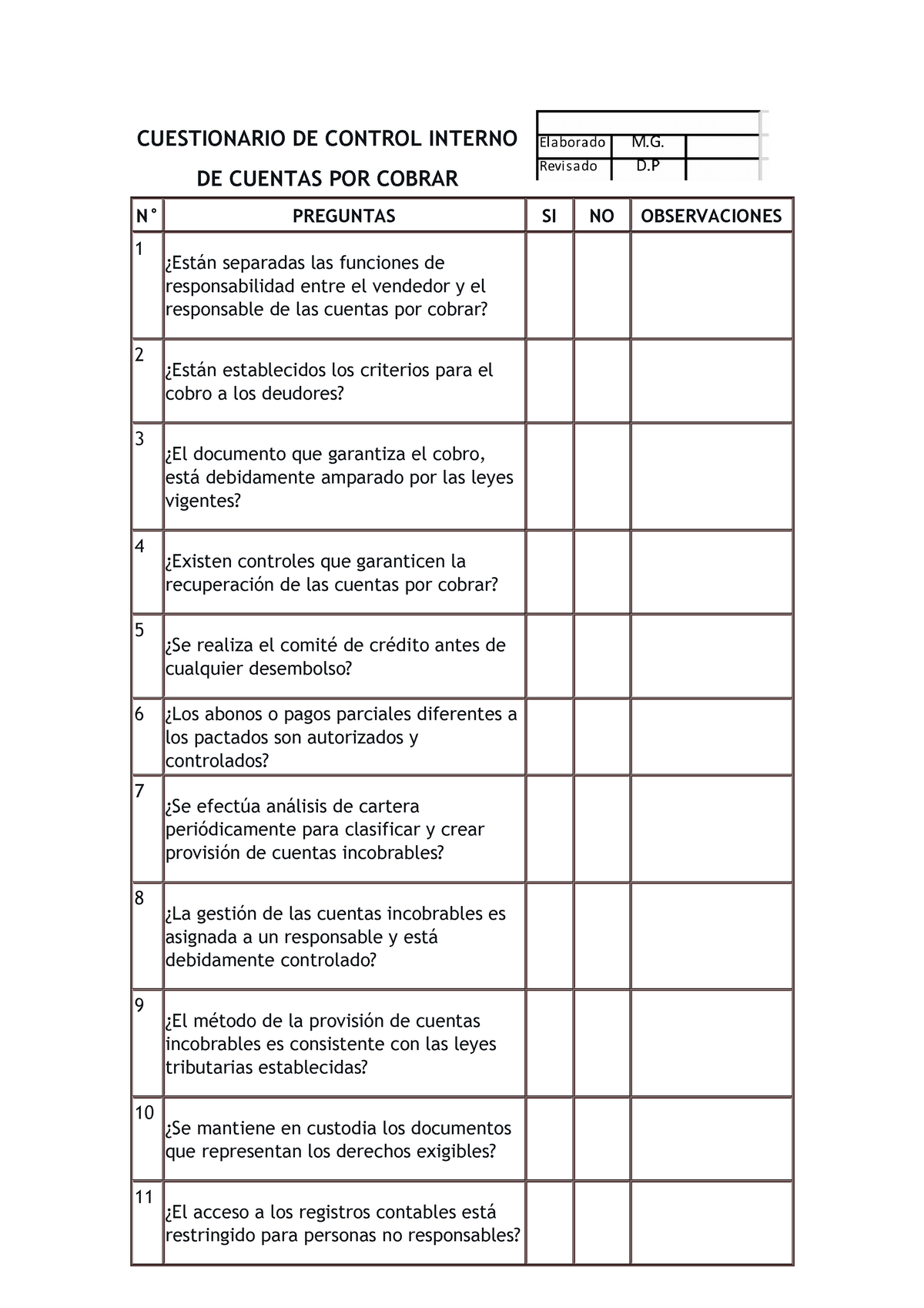 Cuestionario Para Evaluar El Control Interno De Cuentas Por Pagar Porn Sex Picture 