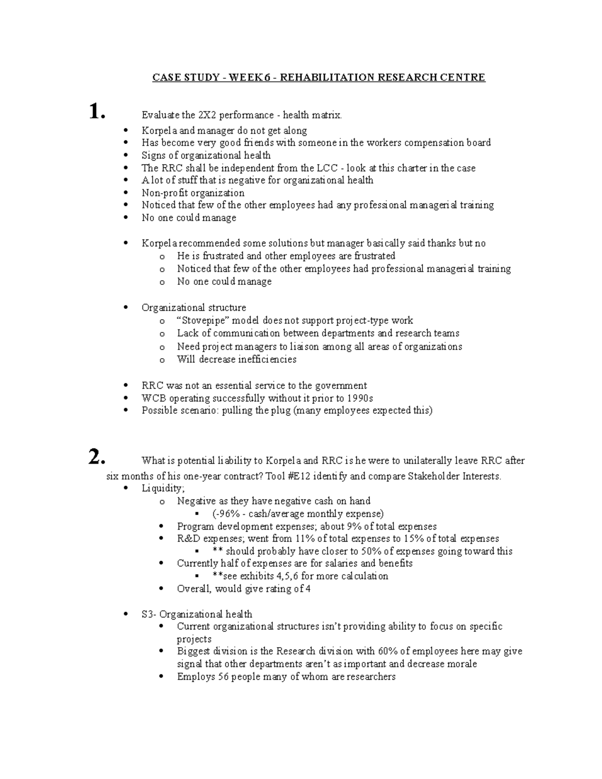 rehabilitation research centre case study