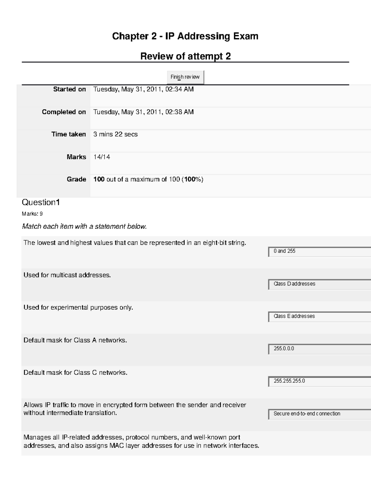 2 10 March 2020, questions - Chapter 2 - IP Addressing Exam Review of ...