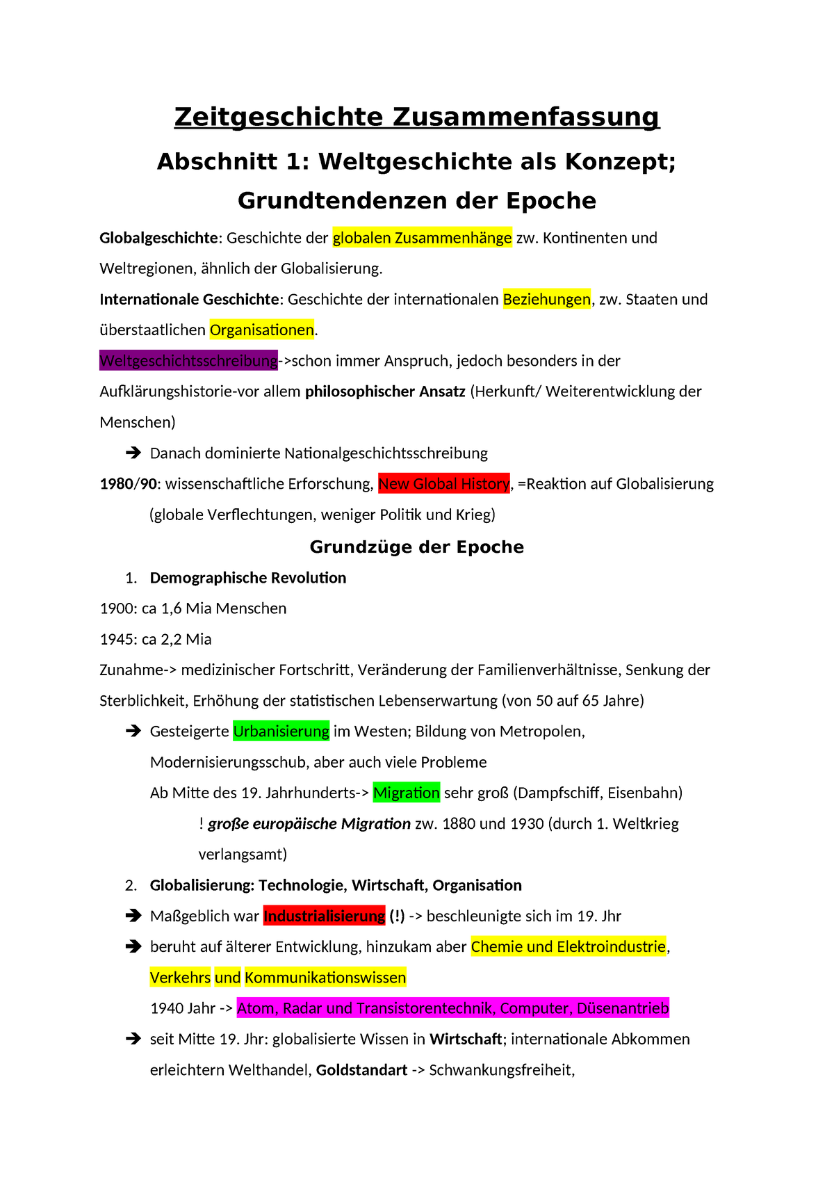 Abschnitt Zeitgeschichte Zusammenfassung Abschnitt Weltgeschichte Als Konzept