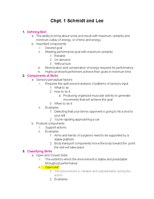 KNH 184 Chapter 9 Study Questions - KNH 184: Motor Skill Learning and ...