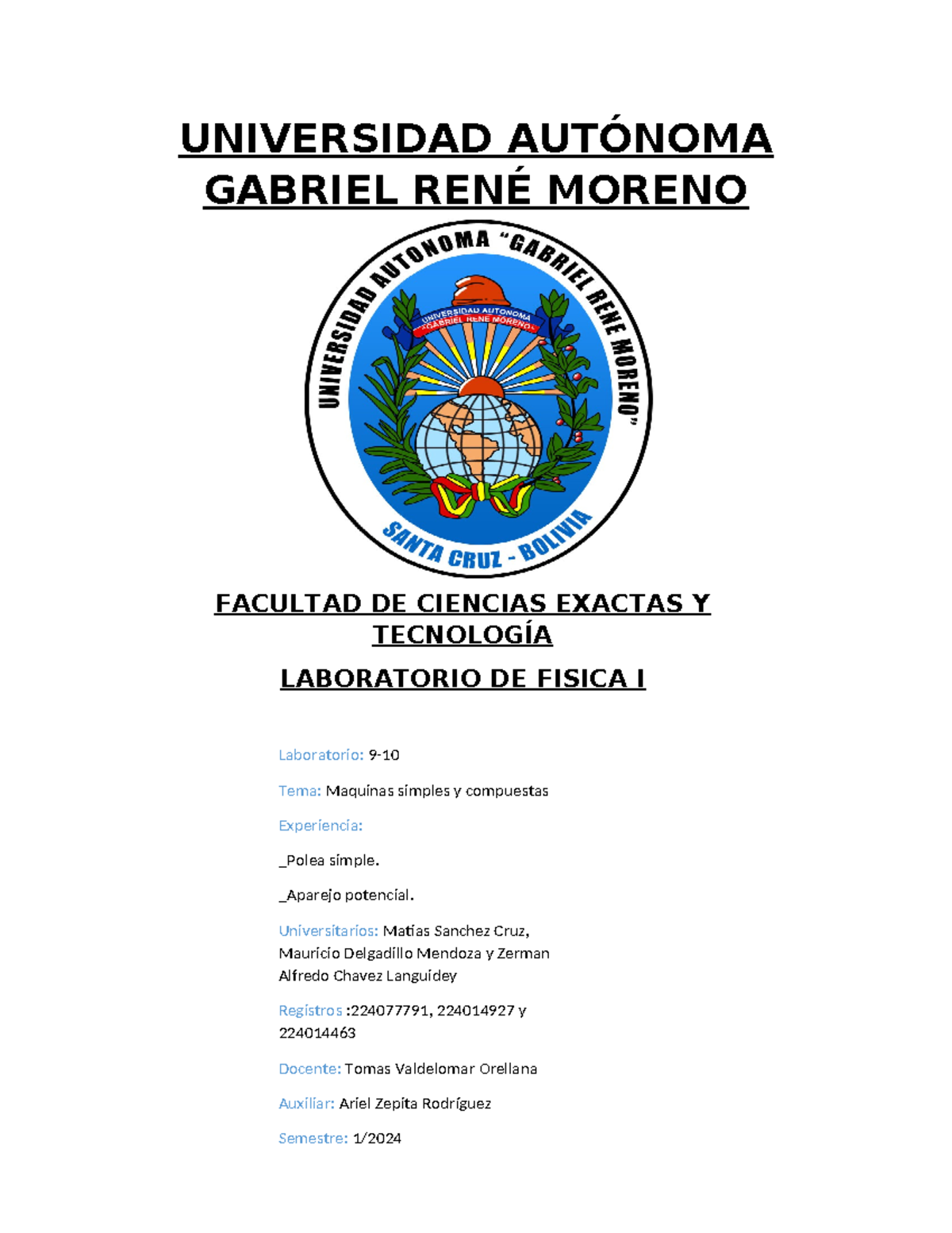 Universidad Autónoma Gabriel RENÉ Moreno - UNIVERSIDAD AUTÓNOMA GABRIEL ...