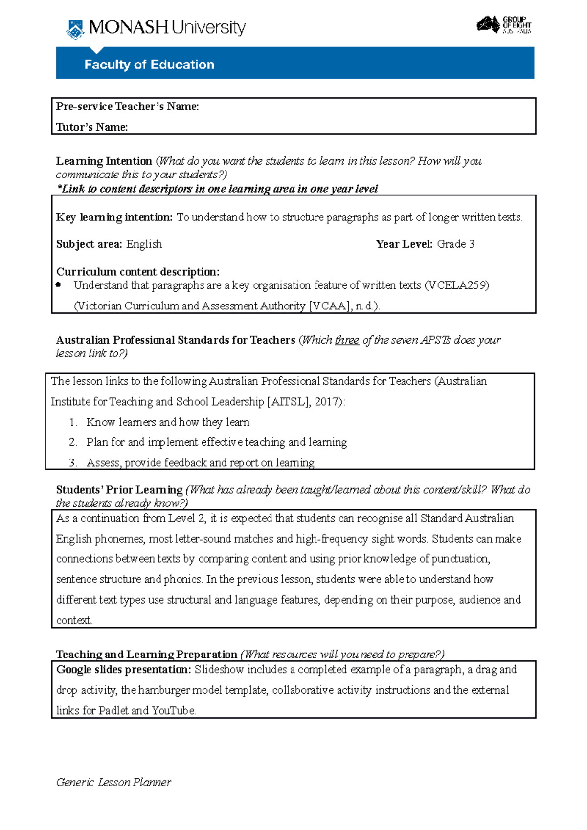 types of assignment in lesson plan