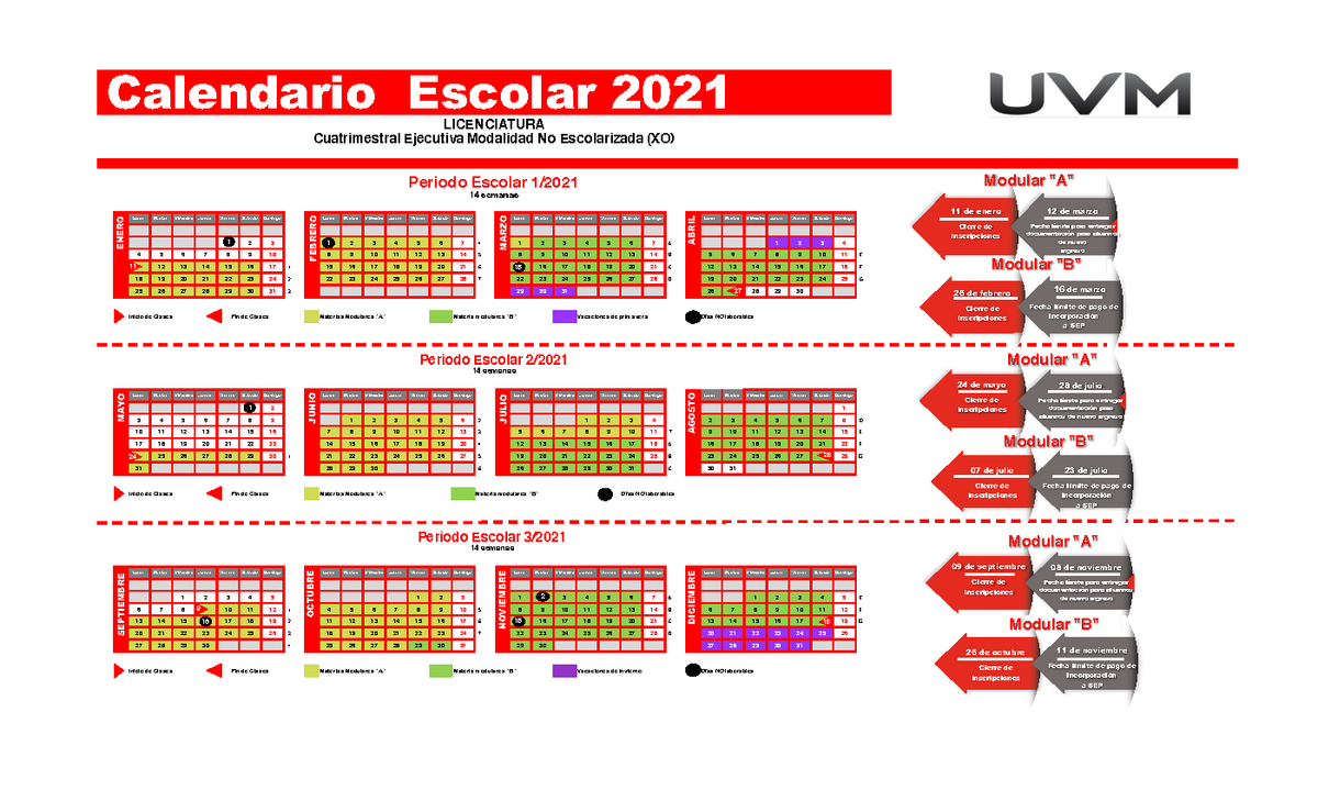 Calendario Escolar Uvm 2025 L6 Fanya Jemimah