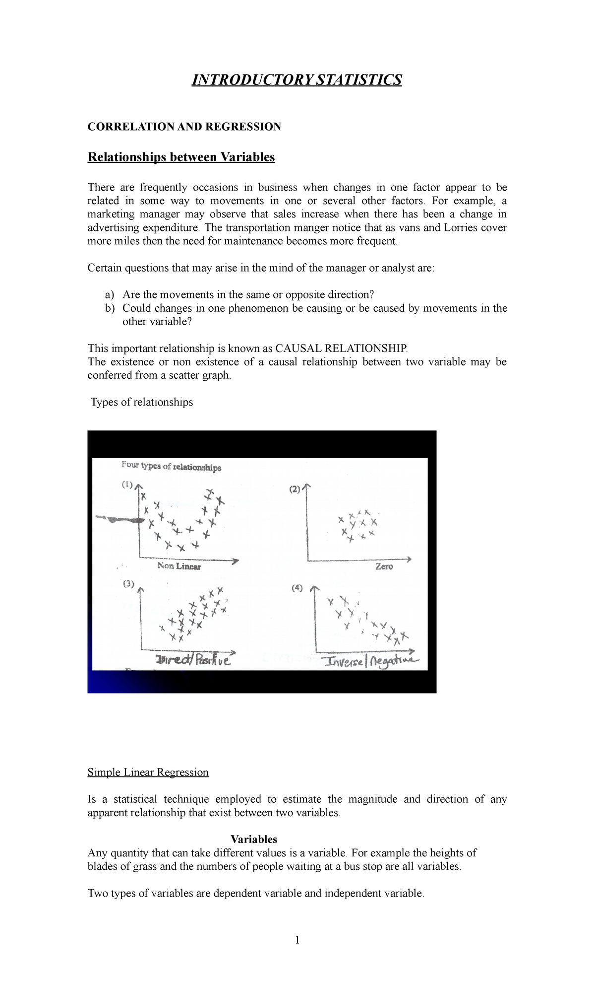 Note #10 Correlation And Regression - ####### INTRODUCTORY STATISTICS ...