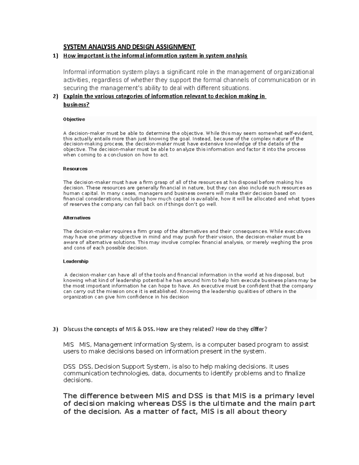 System Analysis AND Design - SYSTEM ANALYSIS AND DESIGN ASSIGNMENT How ...