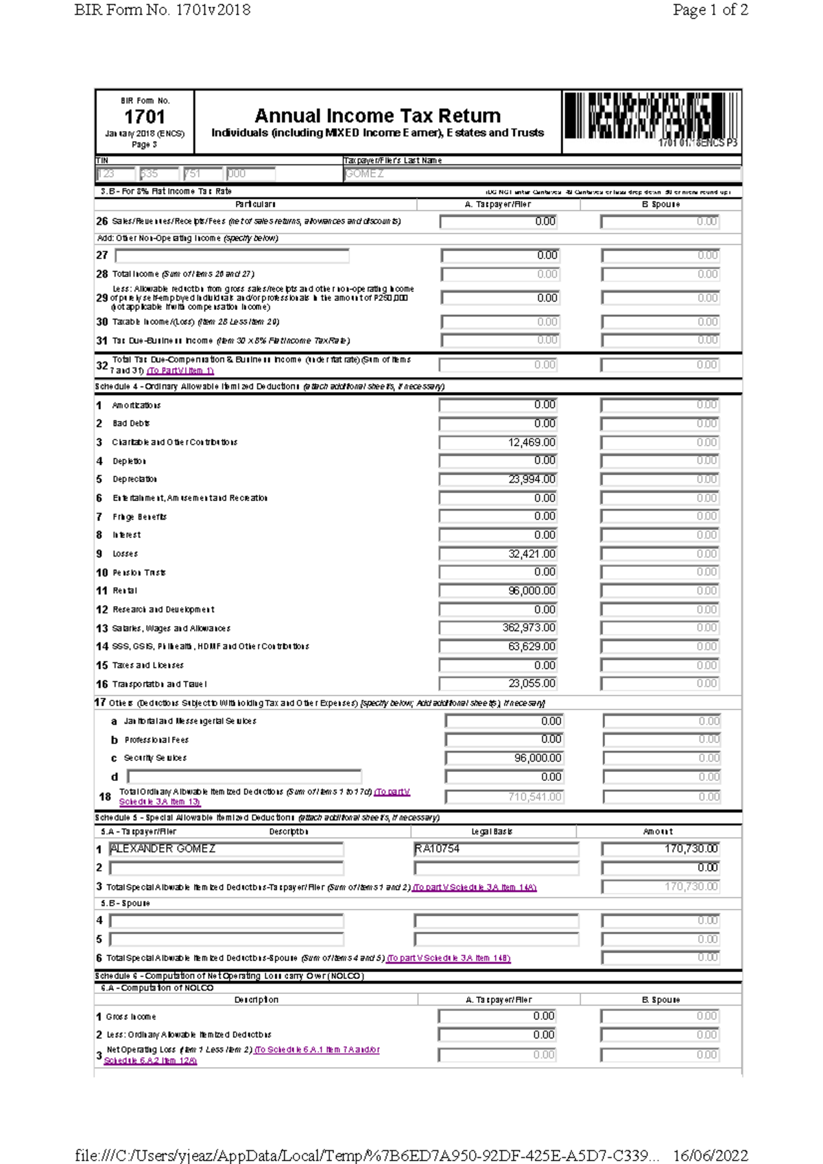 BIR f3 - BIR - BIR Form No. 1701 January 2018 (ENCS) Page 3 Annual ...