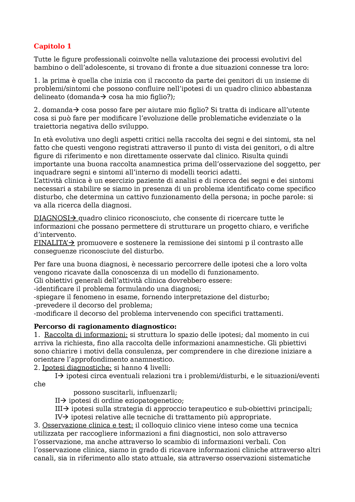 Riassunto diagnosi dei disturbi evolutivi - Capitolo 1 Tutte le figure  professionali coinvolte nella - Studocu