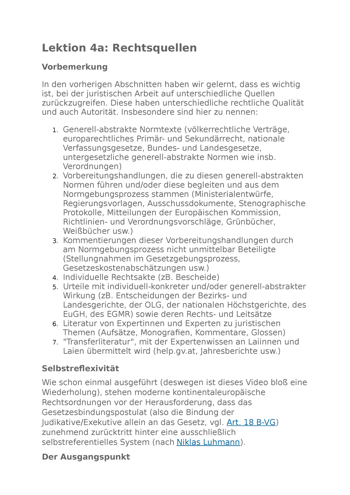 Juristische Recherche 2 - Lektion 4a: Rechtsquellen Vorbemerkung In Den ...