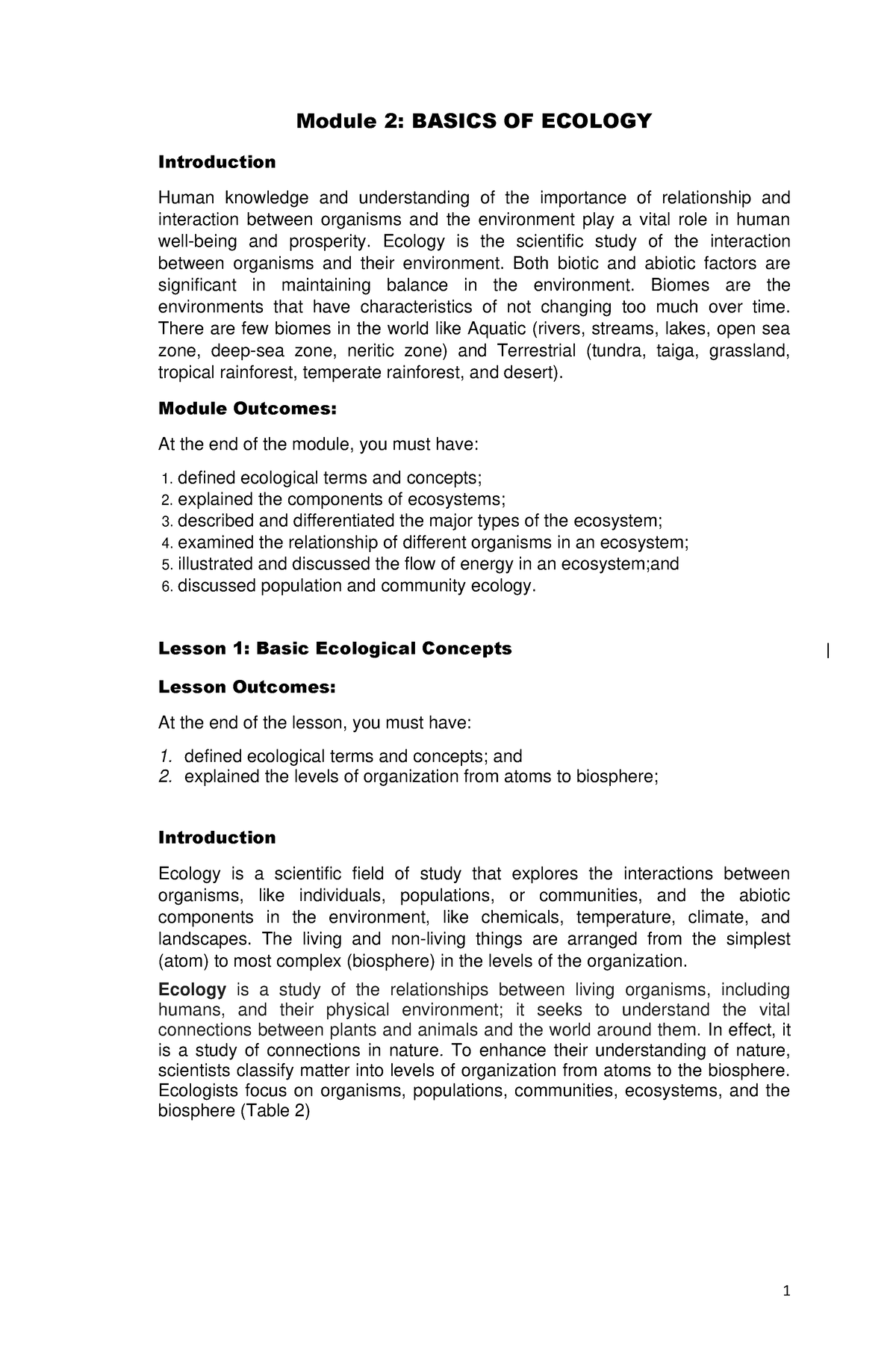 21 22 Module 2 Basics OF Ecology - | 2 Module 2: BASICS OF ECOLOGY ...