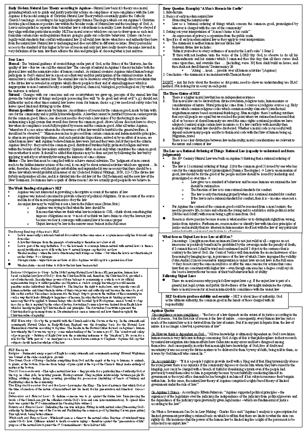 Final Legal Theory Notes FOR Print 12 NOV NLT Examples Religion