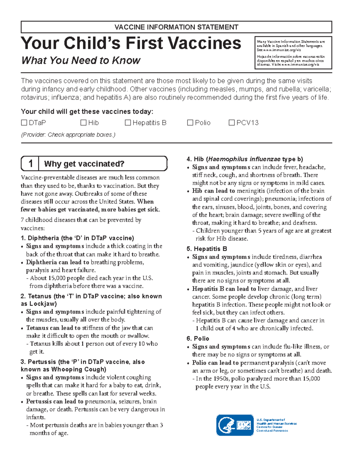 Multi (46) - igvyfytdtsrchvb - VACCINE INFORMATION STATEMENT - Studocu