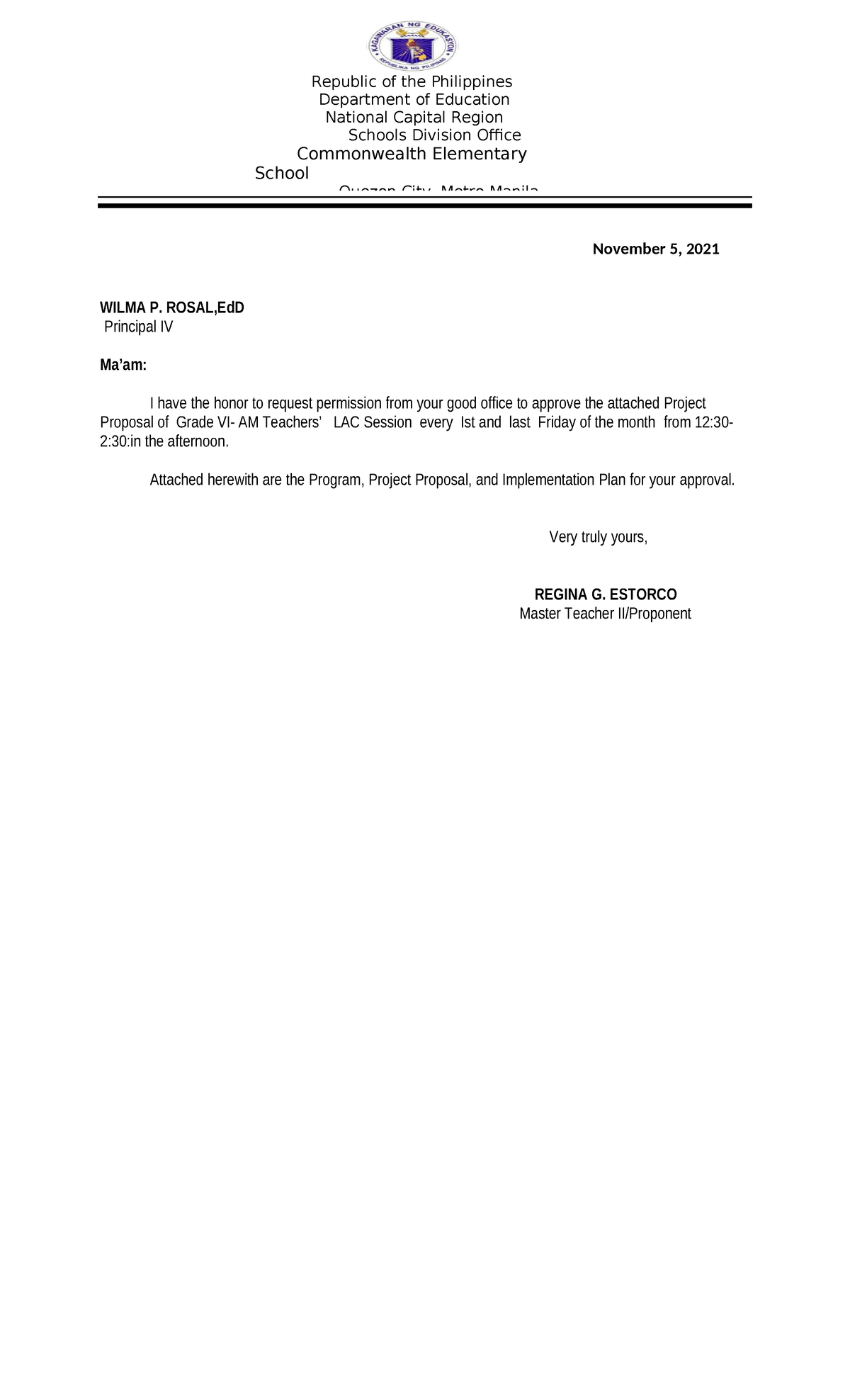Grade VI AM Teachers - Proposal-LAC Group - Department of Education ...