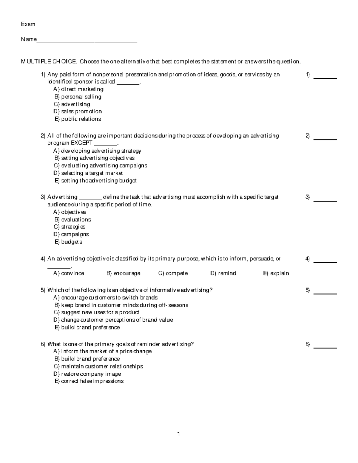 Chapter 15 - Exam Name___________________________________ MULTIPLE ...