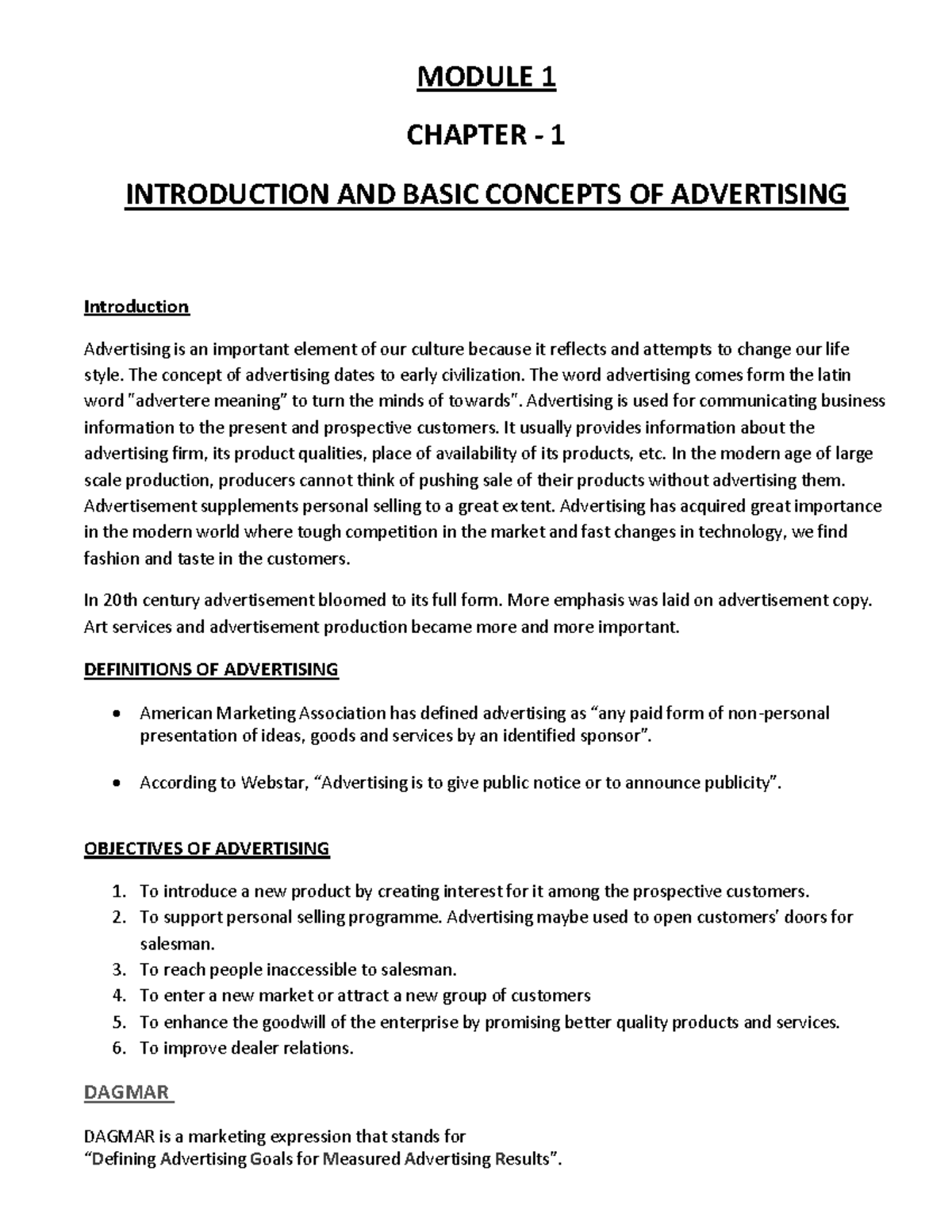 Advertising Tutorial Notes for bcom students of Mahatma Gandhi ...
