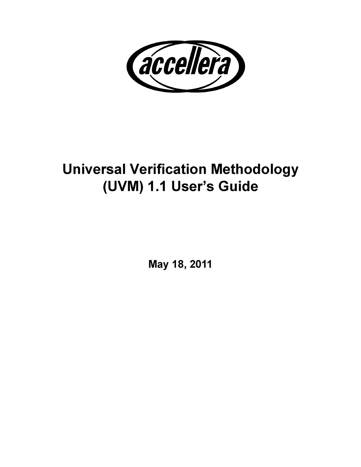 Uvm Users Guide 1 - UVM Chip Verification Methodology Notes - Universal ...