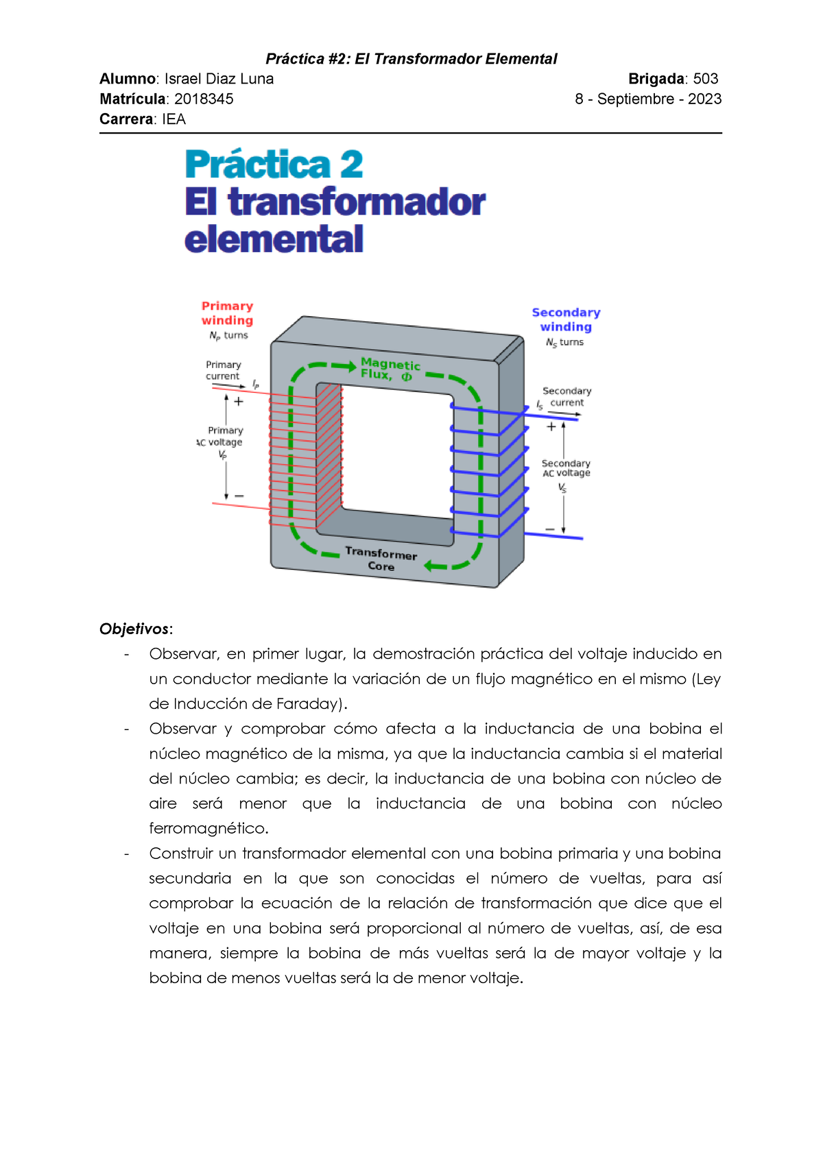 Practica 2 Laboratorio De Maquinas Electricas Práctica 2 El