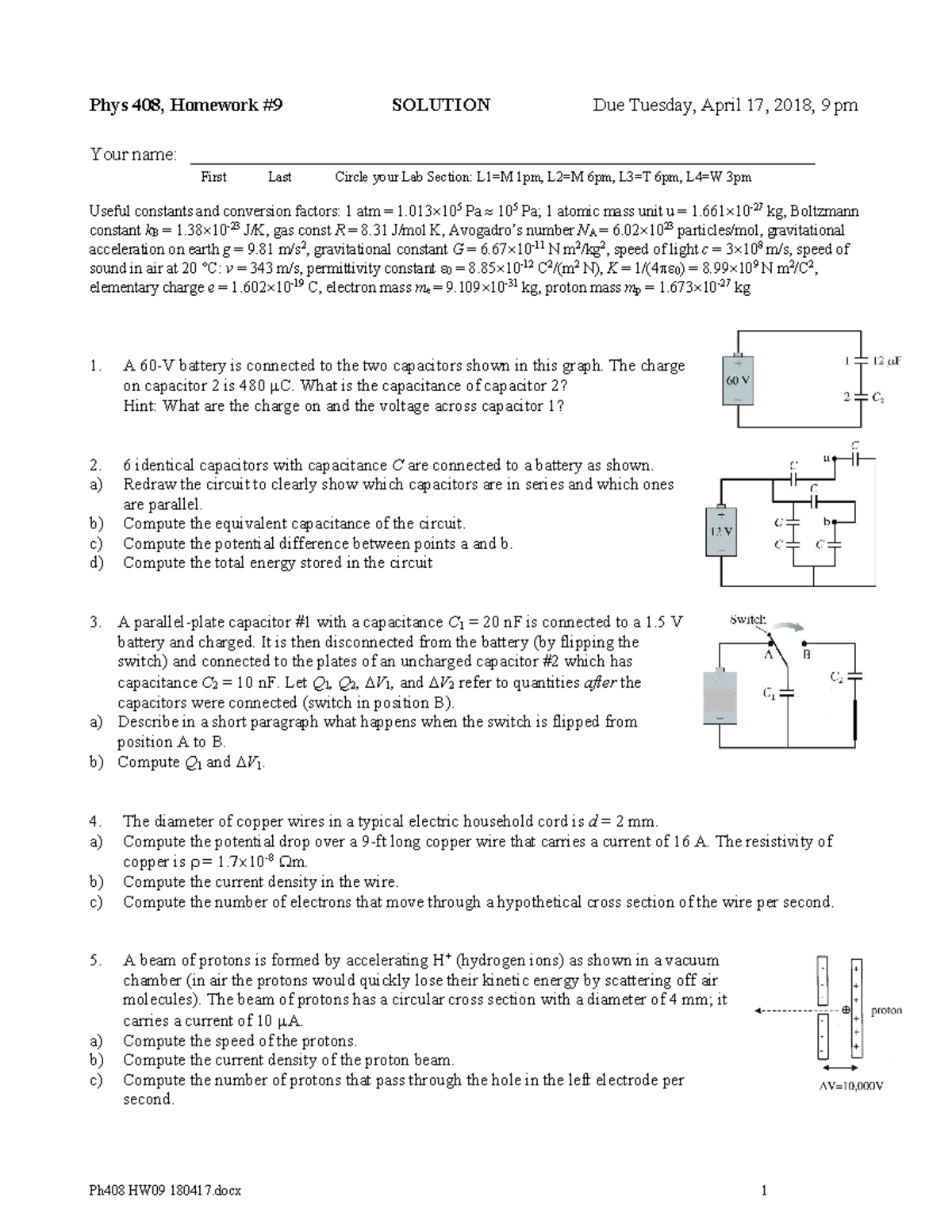 Homework 9 Solutions - Phys 408, Homework SOLUTION Due Tuesday, April ...