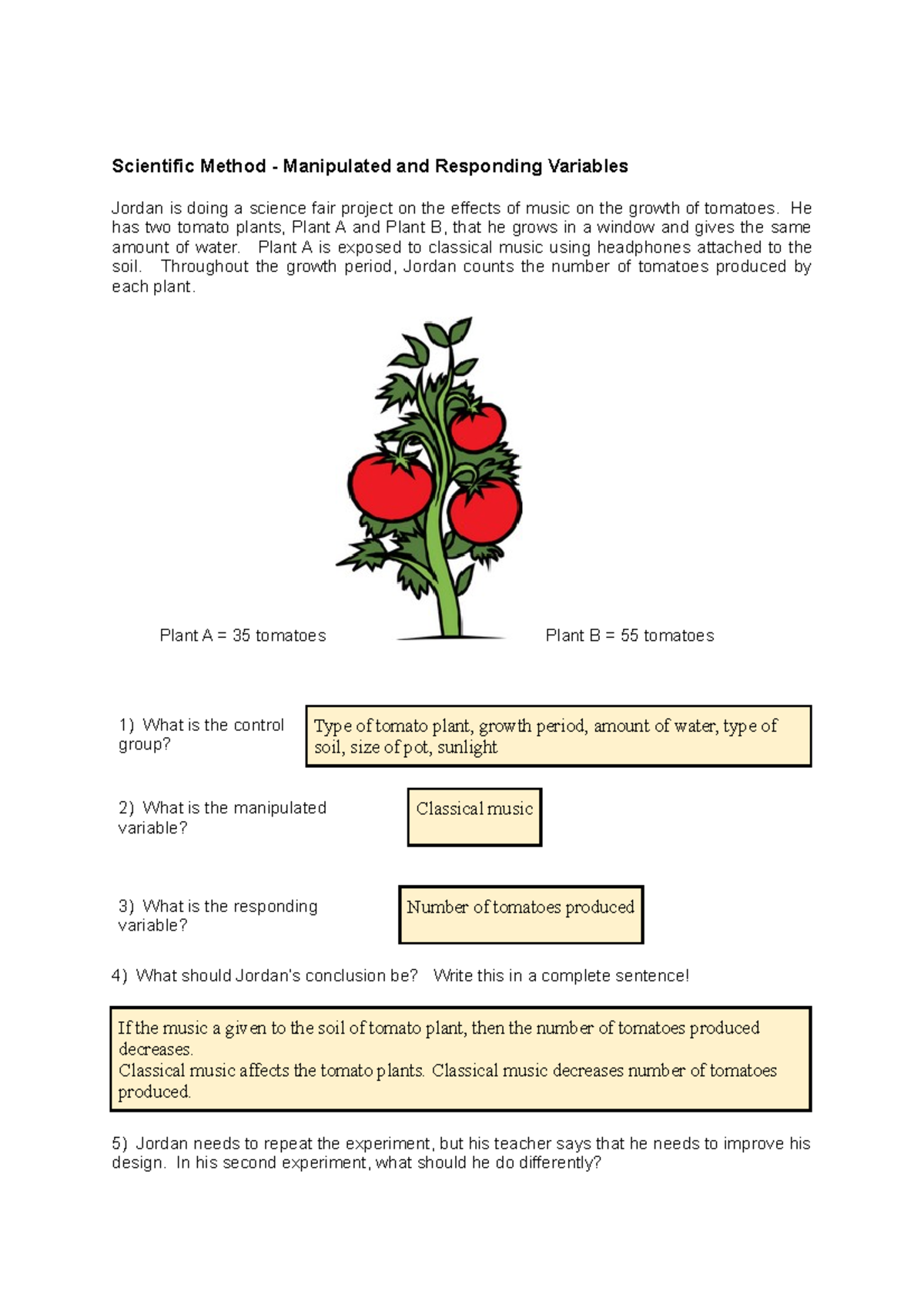 BIO122 Tutorial(2) Week 4 - Scientific Method - Manipulated And ...