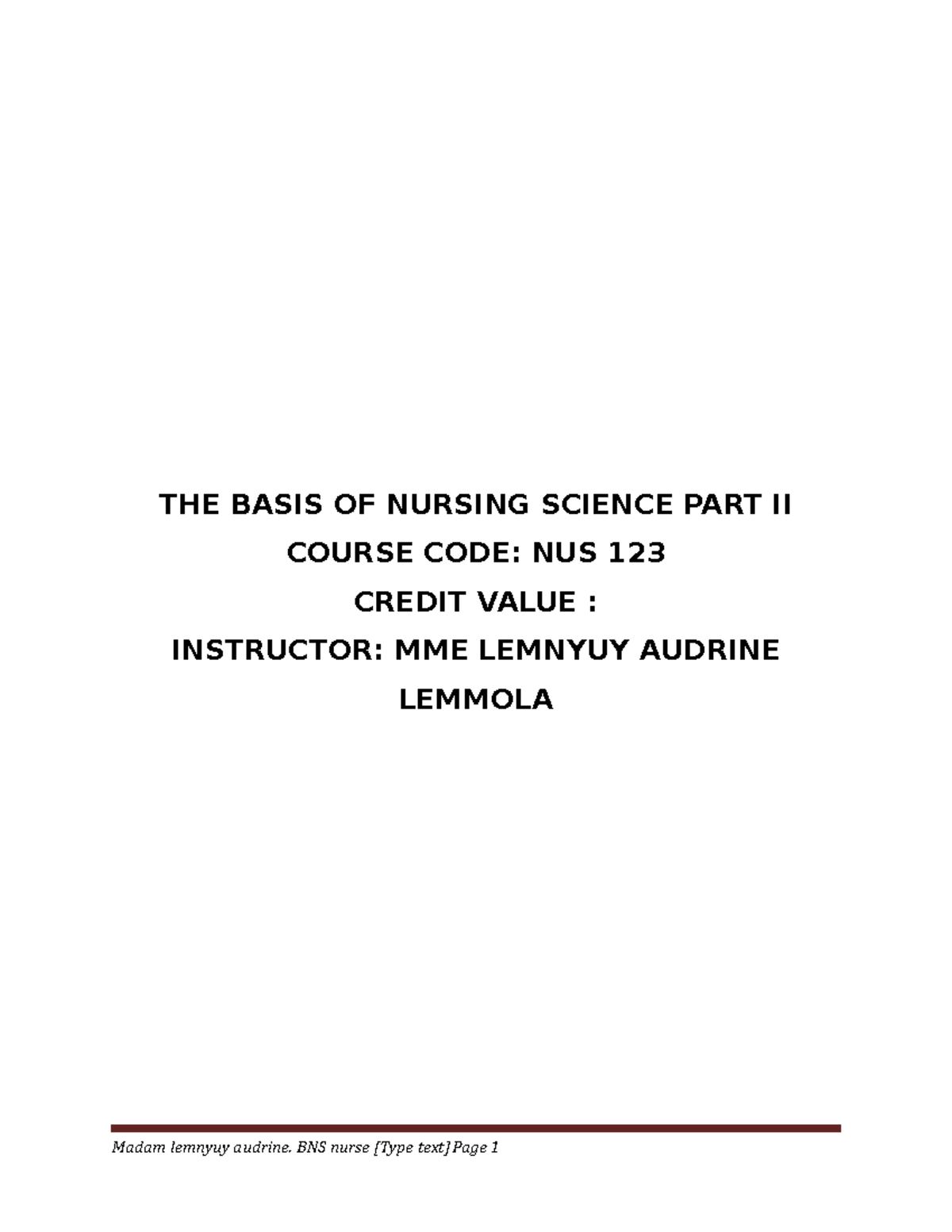 The Basis Of Nursing Science Part Ii - The Basis Of Nursing Science 