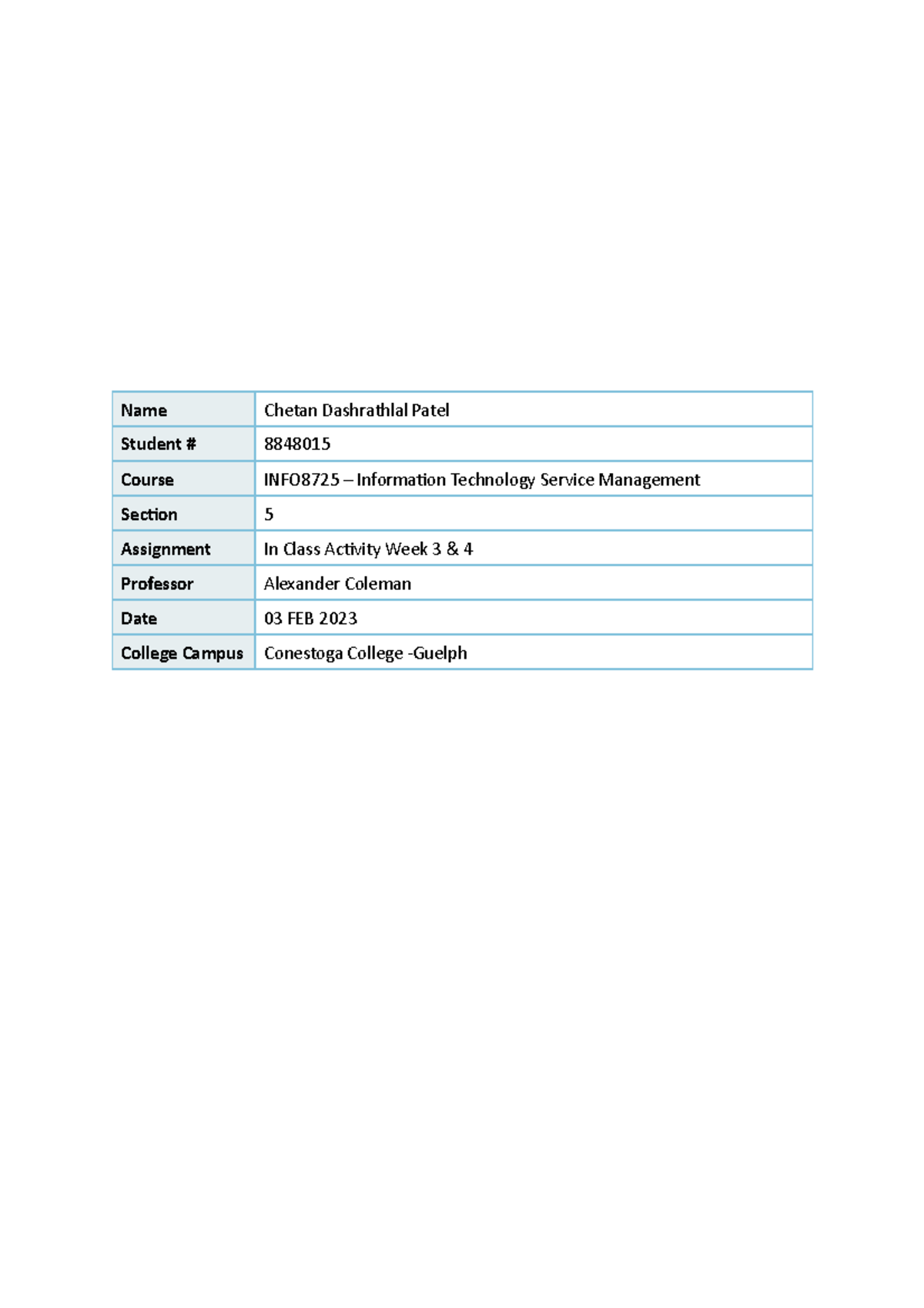 Class activity - Assignment dont copy use reference only - Name Chetan ...