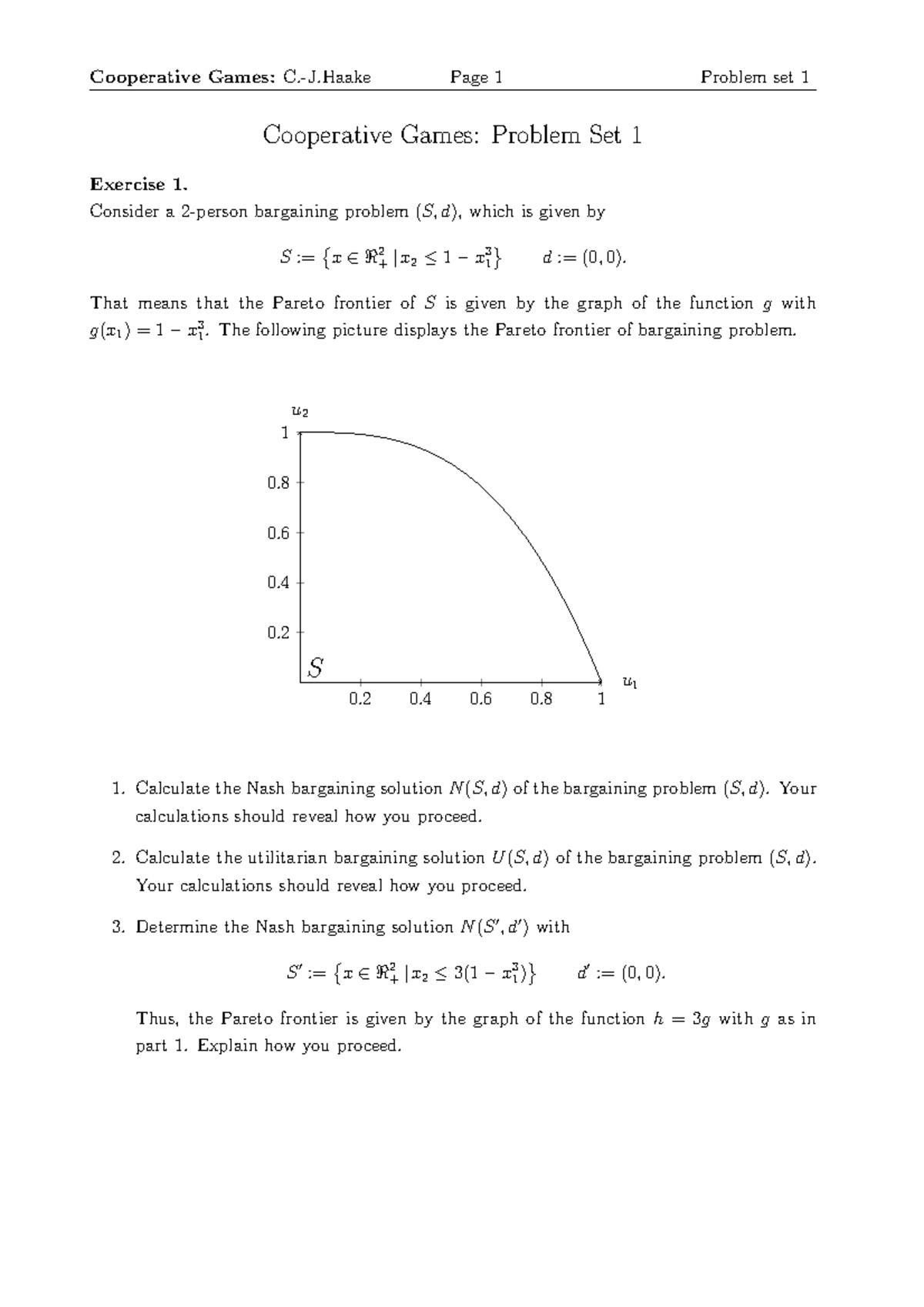 CG PS1 - Wintersemester - Cooperative Games: C.-J Page 1 Problem Set 1 ...