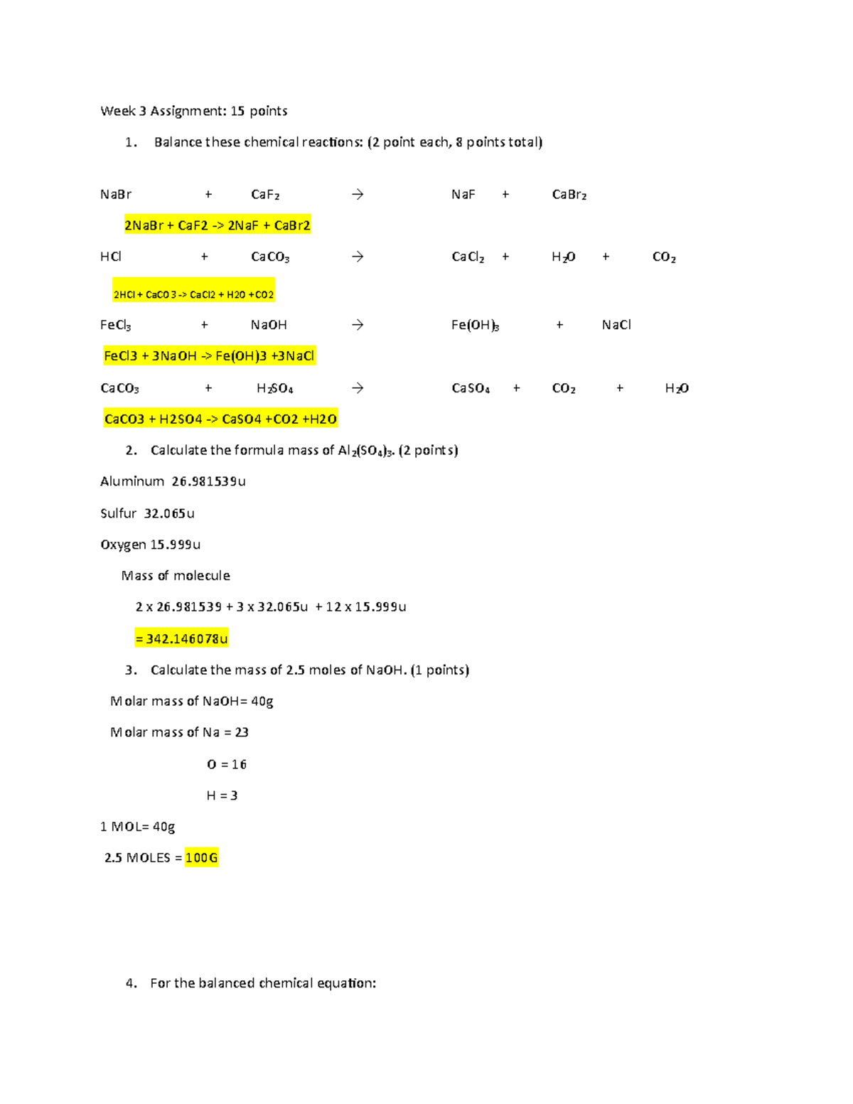 CHEM120 Week 3 Assignment 20 points JUL21 - Week 3 Assignment: 15 ...