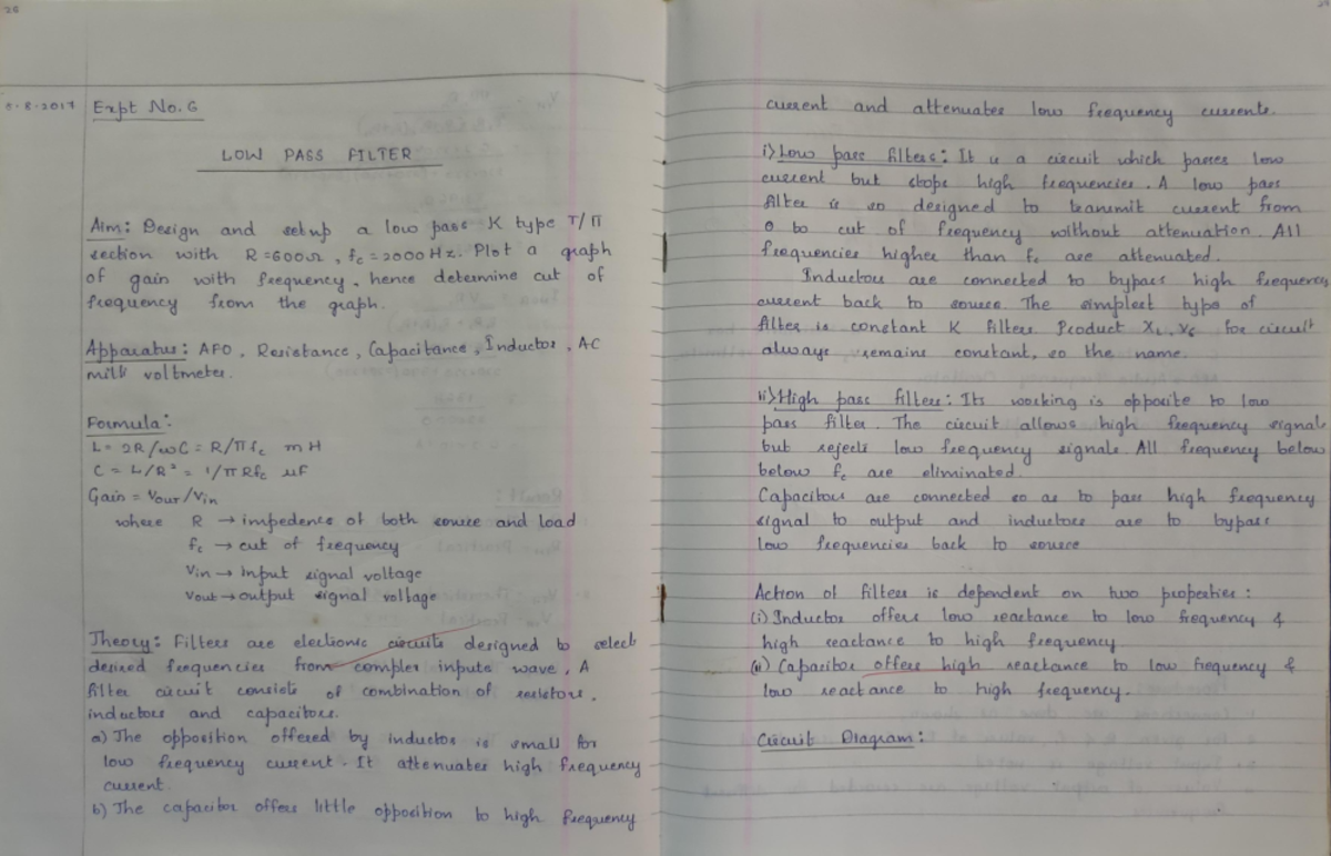 Low Pass Filter - B.Sc. Final Year Practical - Batchelor of Science ...