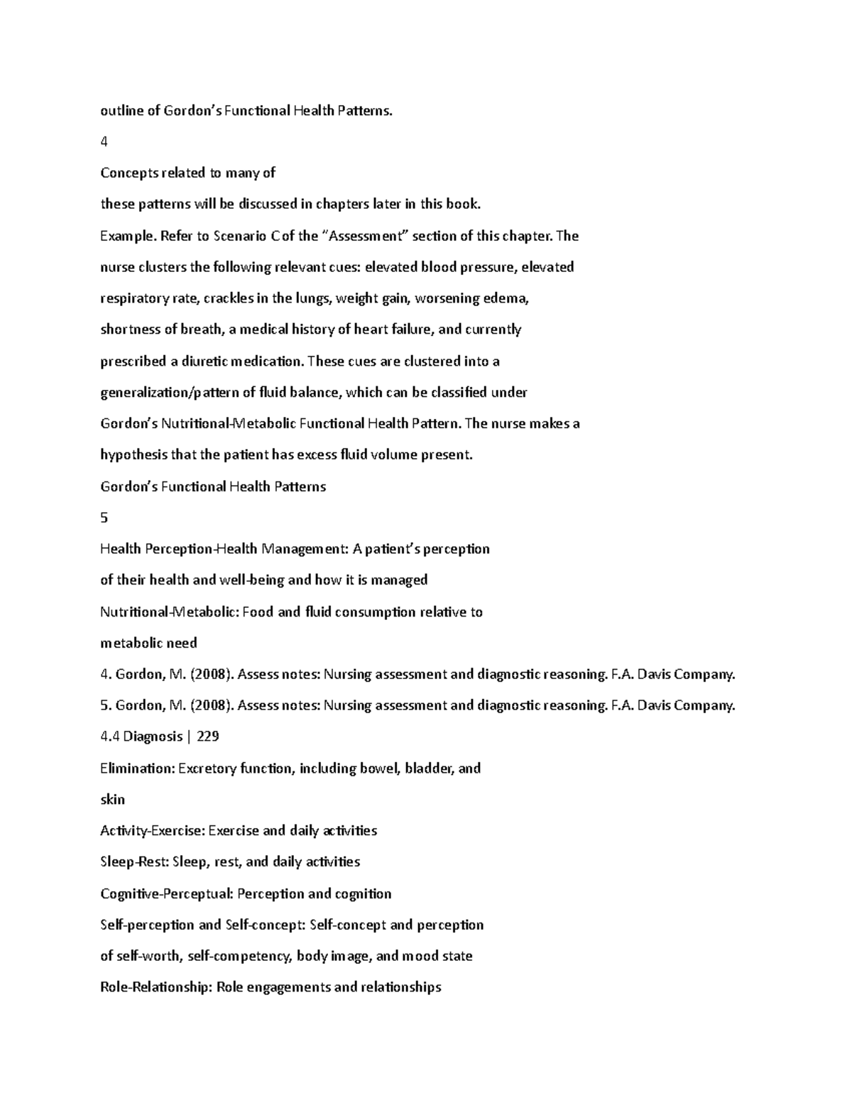 Nursing Fundamentals-59 - outline of Gordon’s Functional Health ...