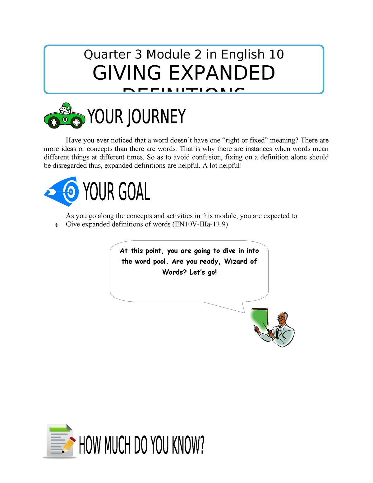 Module 2 - Quarter 3 Module 2 In English 10 GIVING EXPANDED DEFINITIONS ...