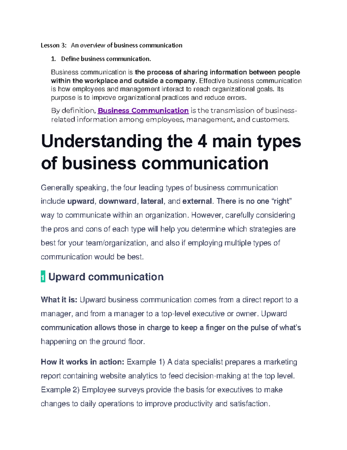 Eng 11b Lesson 3 - Technical - Lesson 3: An Overview Of Business ...