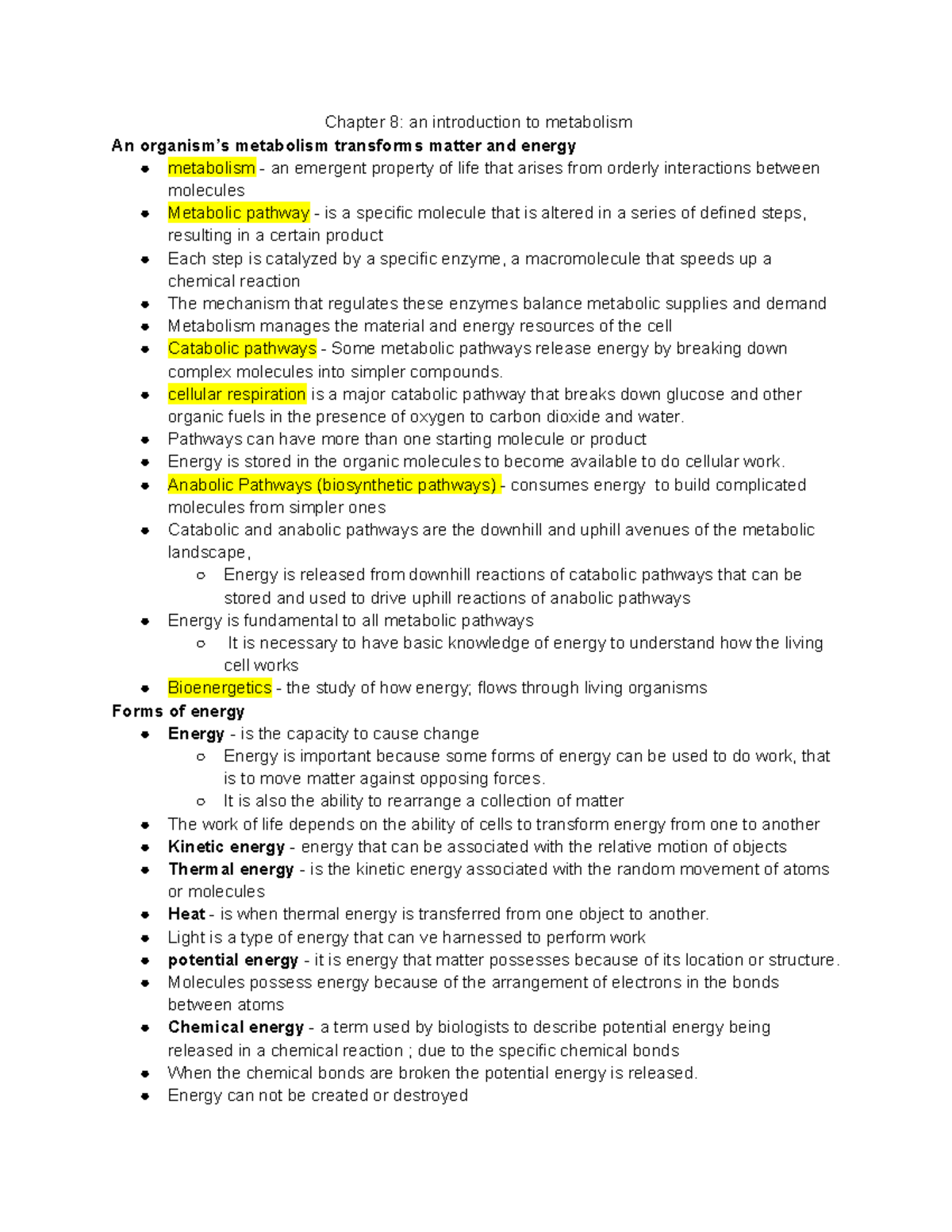 bio-lecture-10-chapter-8-an-introduction-to-metabolism-an-organism-s