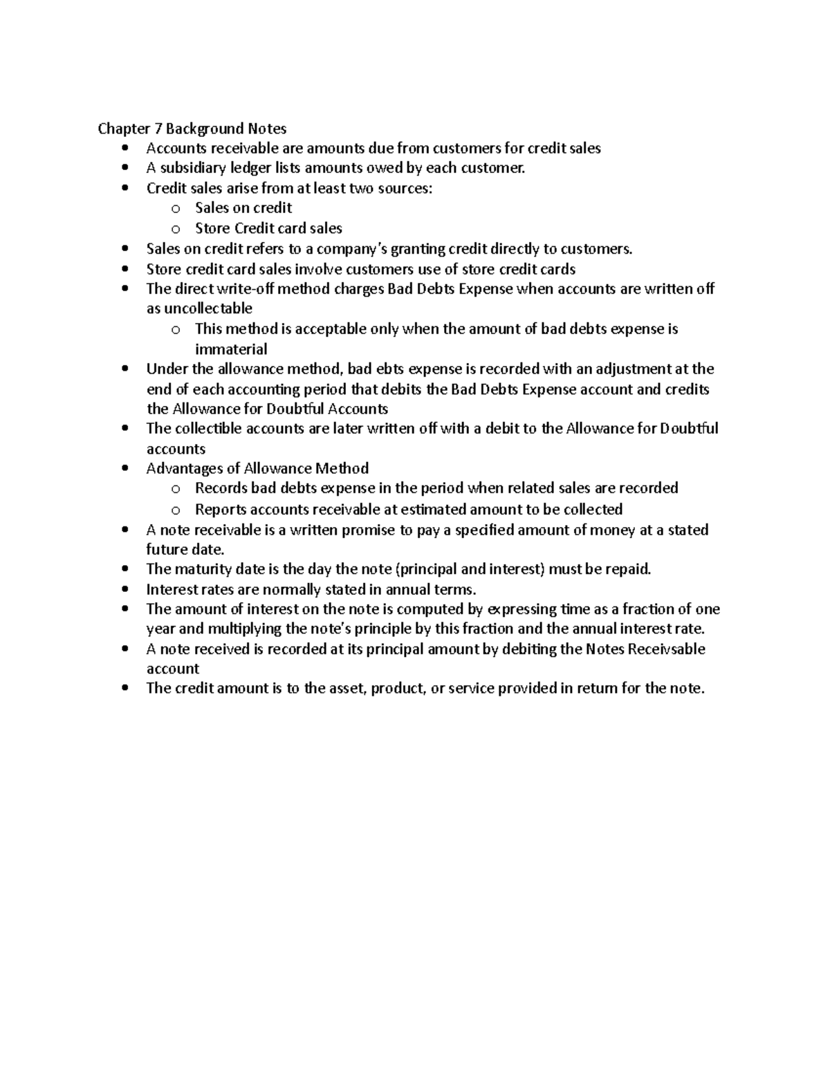 Chapter 7 Background Notes - Chapter 7 Background Notes Accounts ...