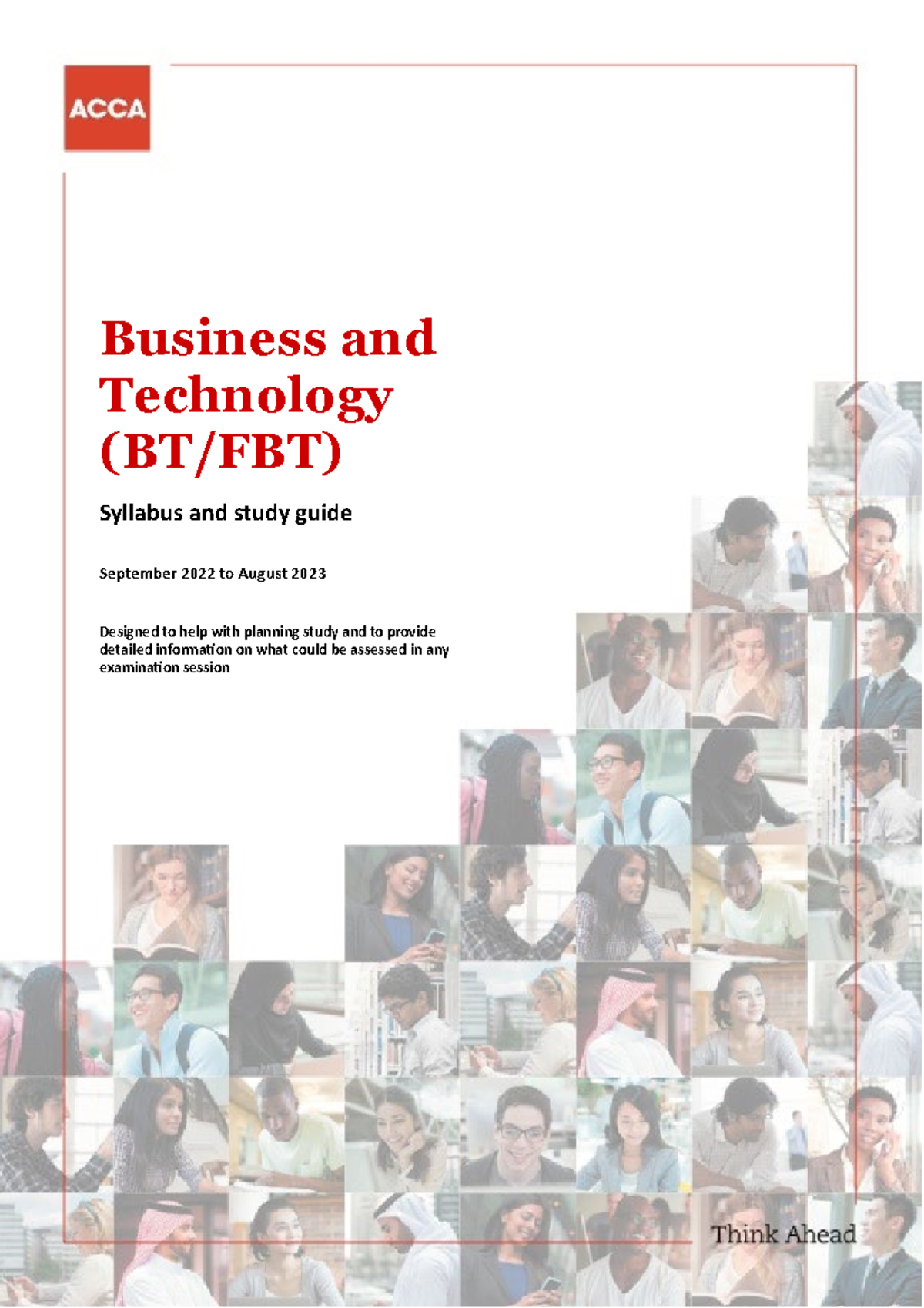 BT.FBT Syllabus and Study Guide - Sept 22-Aug 23 - Business and ...