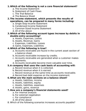 Sample Test for Financial Accounting Mul - Sample Test for Financial ...