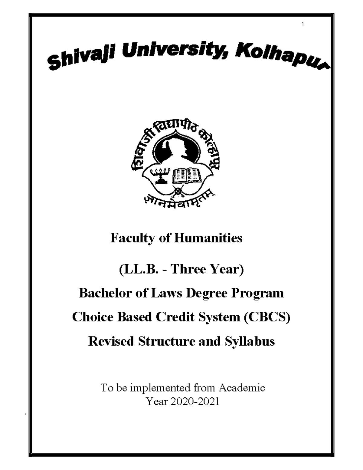 Three year LLB Syllabus Part II - Faculty of Humanities (LL. Bachelor ...
